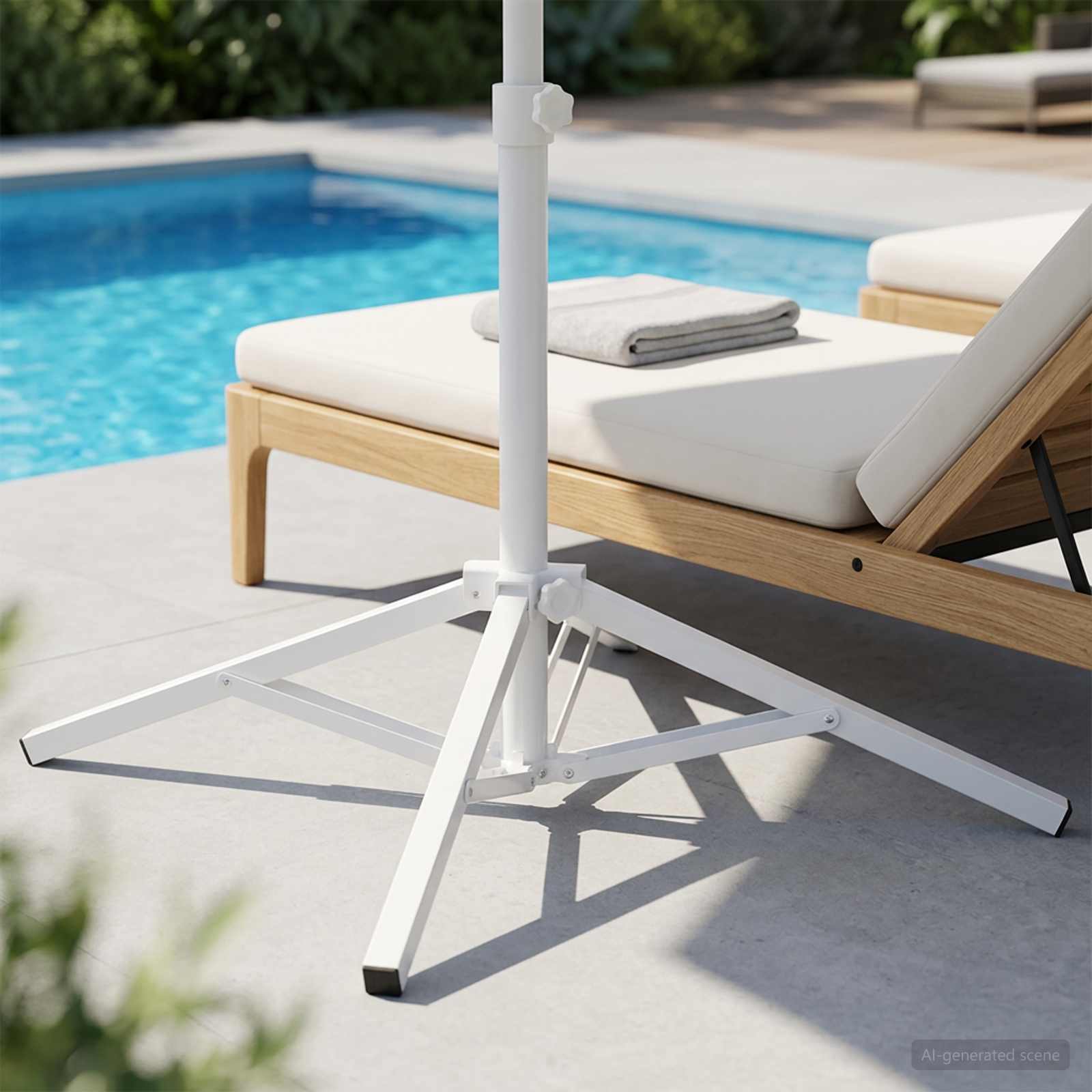 Supporto Parasol Bianco Acciaio per 25-32 mm Palo