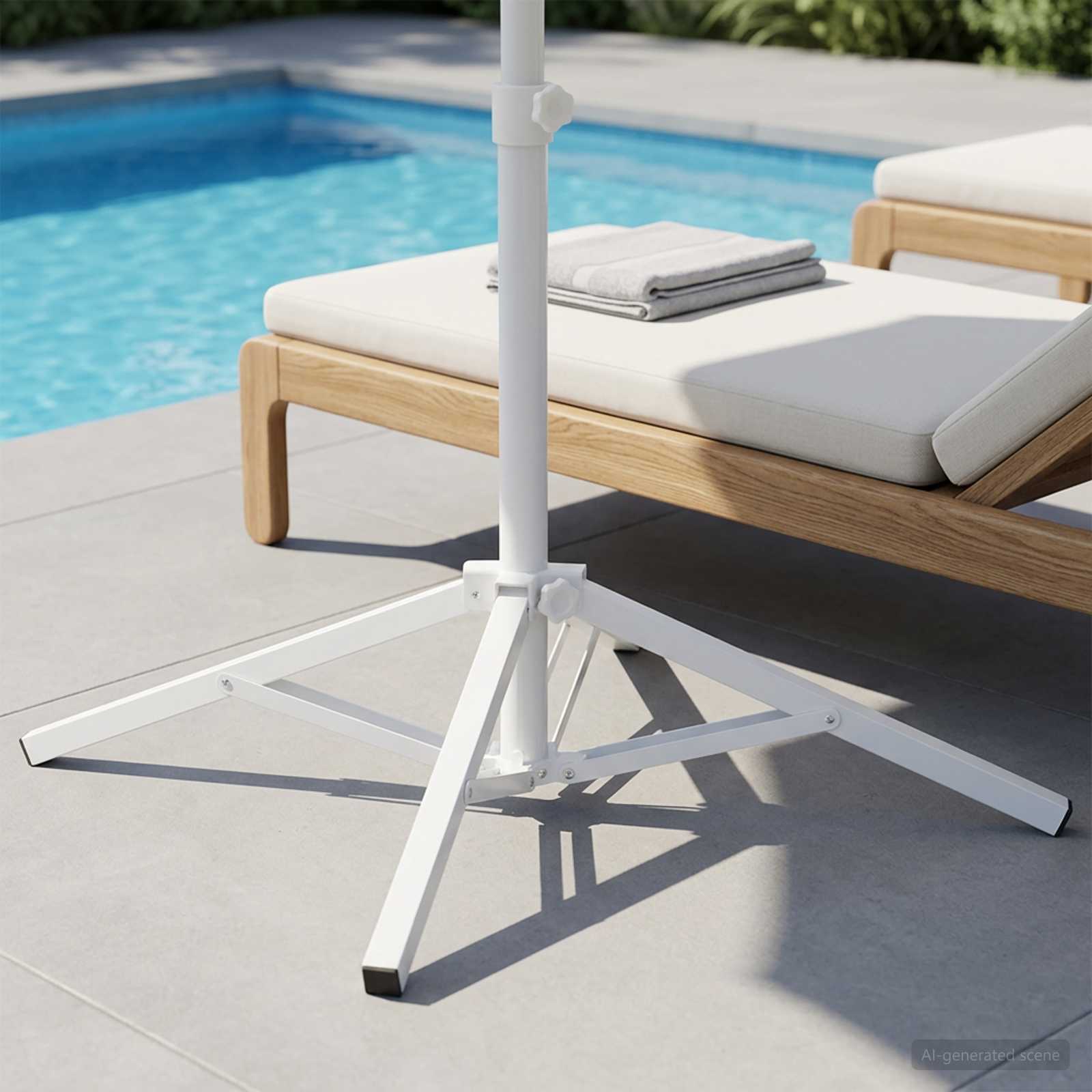 Supporto Parasol Bianco Acciaio per 25-32 mm Palo