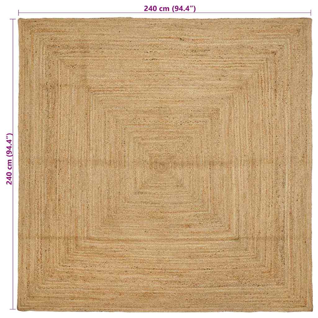 Tappeto da Area Naturale 240 x 240 cm Juta
