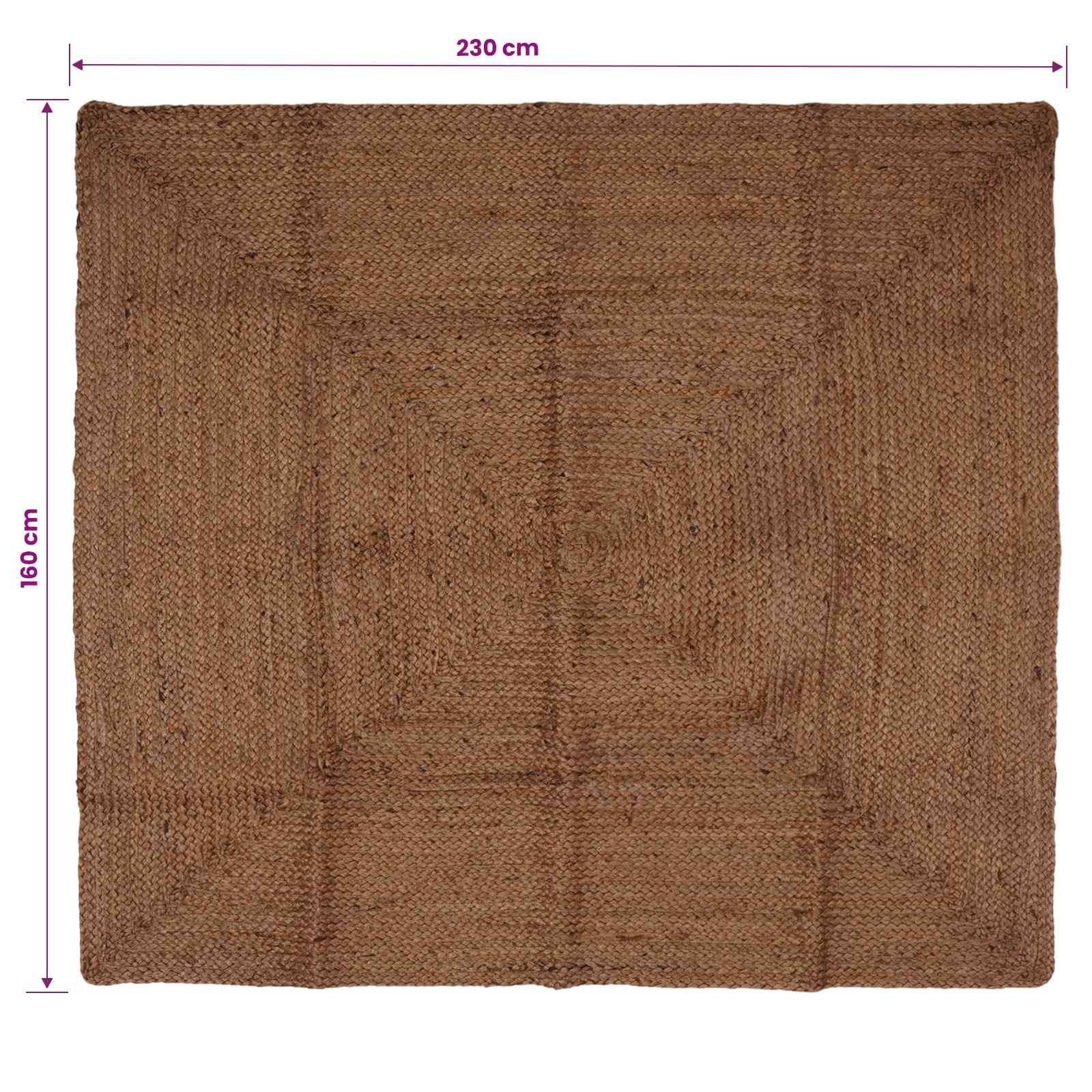 Tappeto da Area Grigio 160 x 230 cm Juta