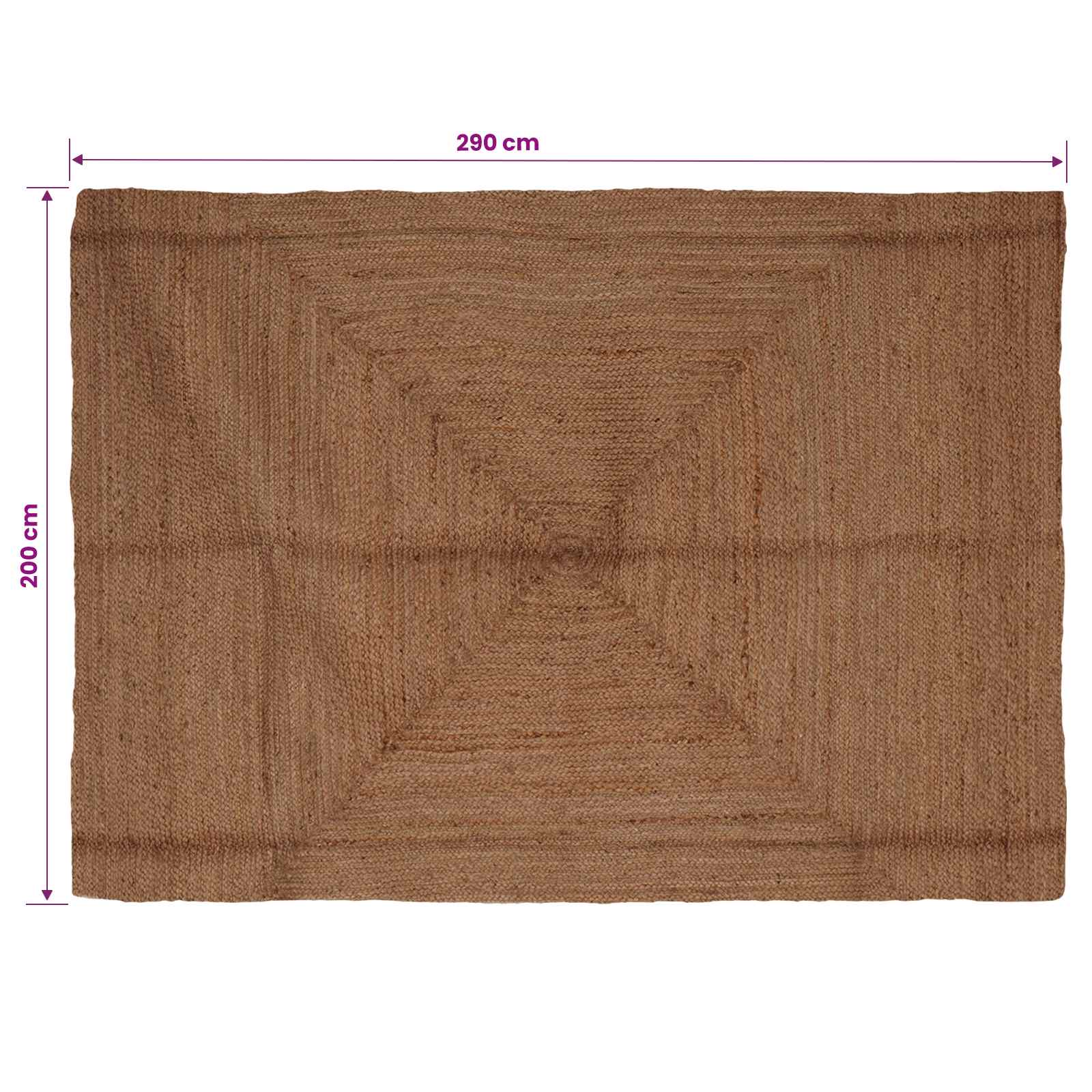 Tappeto da Area Grigio 200 x 290 cm Juta