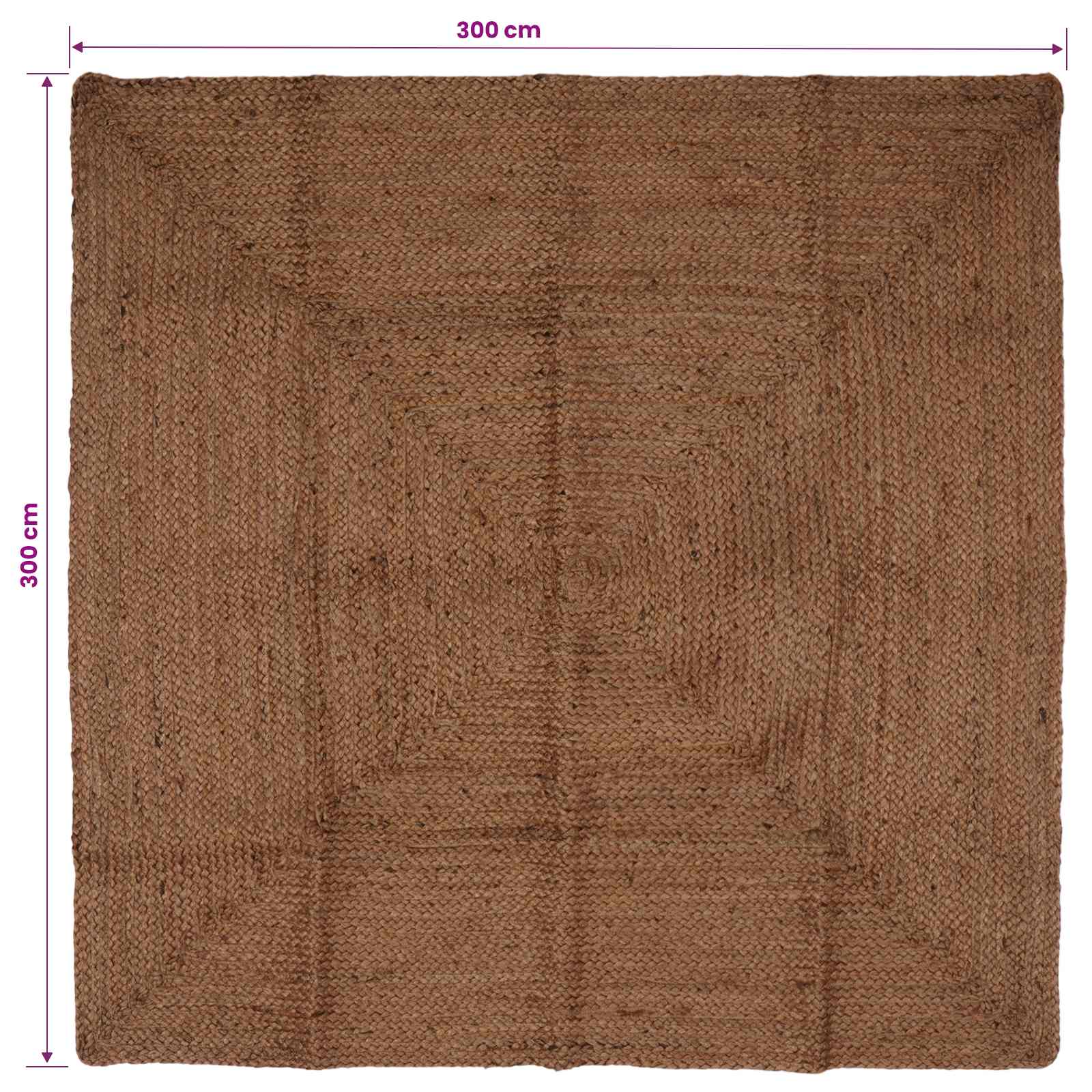 Tappeto da Area Grigio 300 x 300 cm Juta