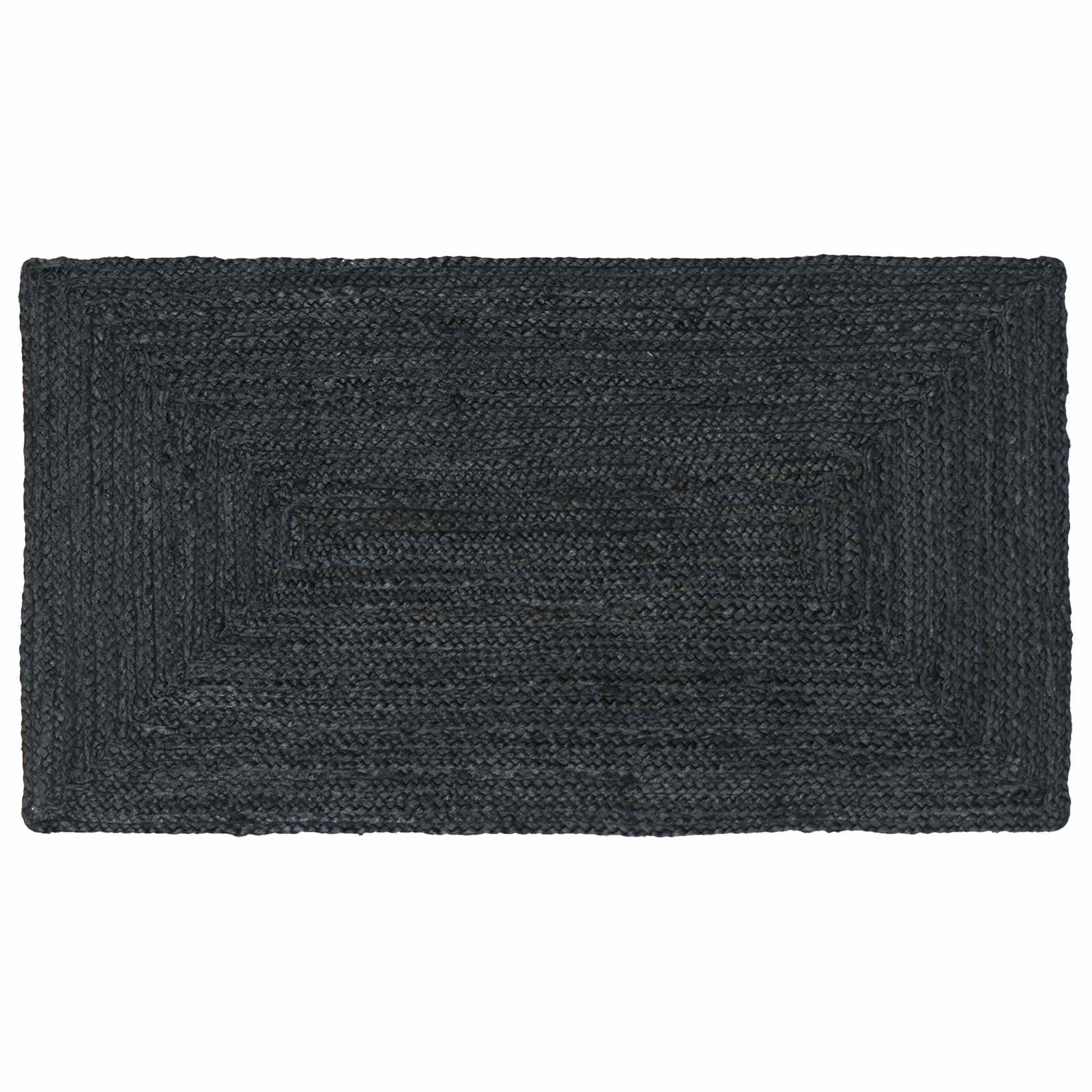 Tappeto da Area Grigio Scuro 60 x 110 cm Juta