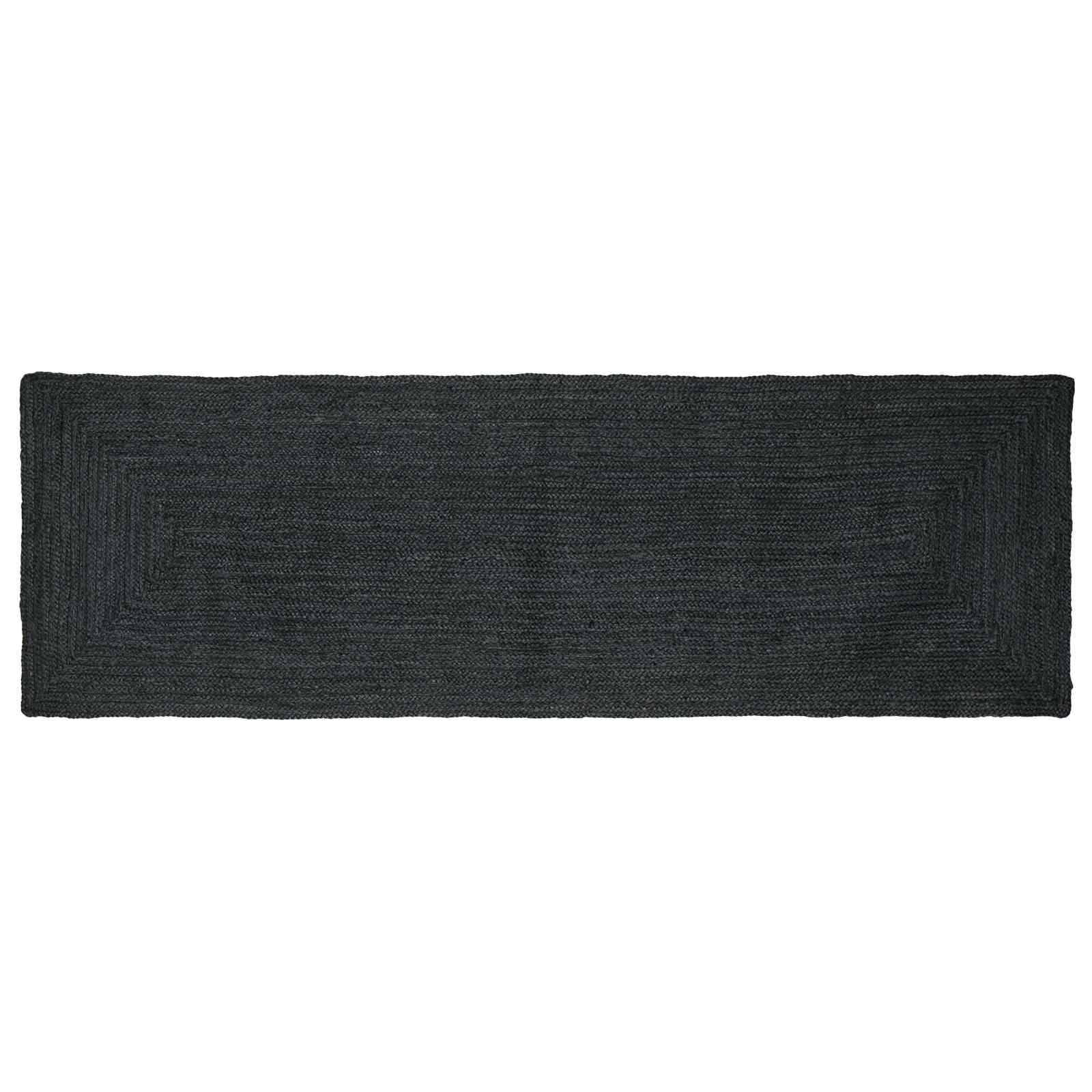 Tappeto da Area Grigio Scuro 80 x 250 cm Juta