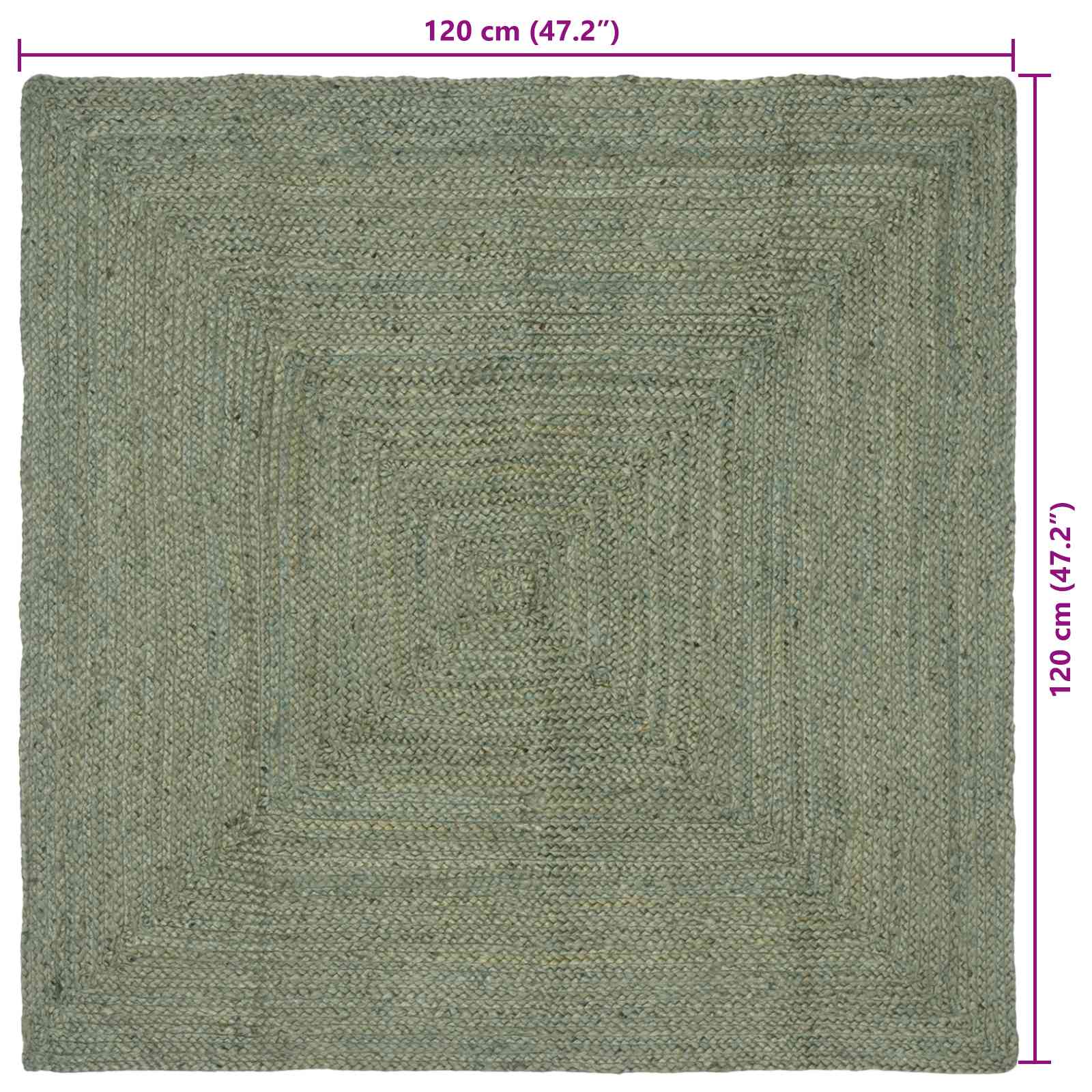 Tappeto da Area Verde Oliva 120 x 120 cm Juta