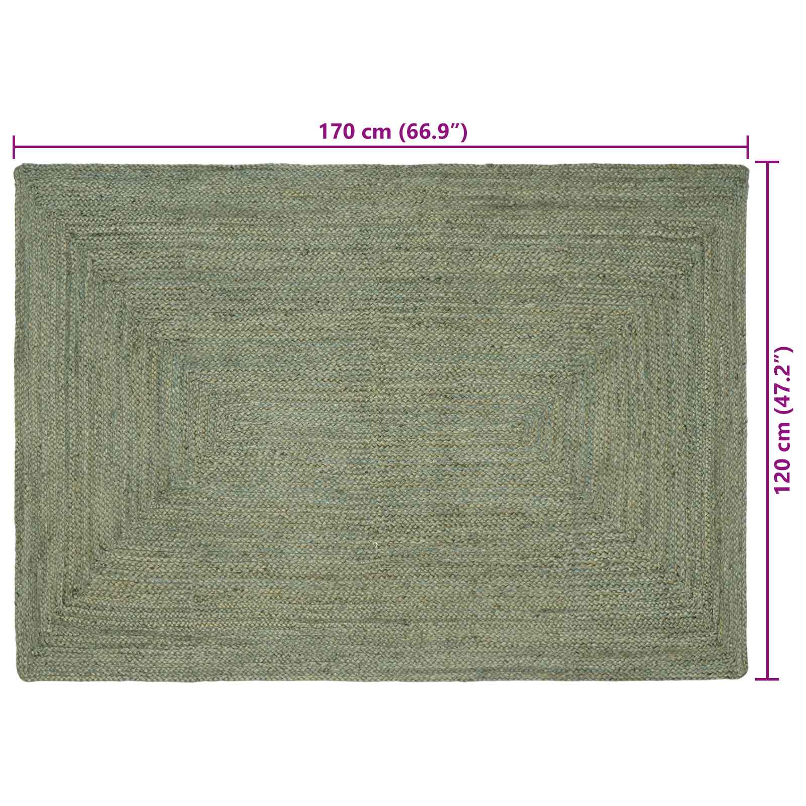 Tappeto da Area Verde Oliva 120 x 170 cm Juta