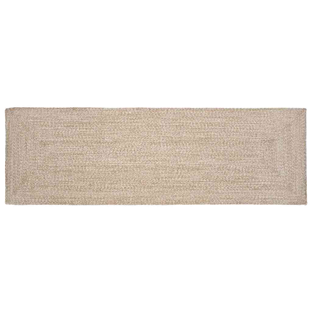 Tappeto da Area Naturale e Bianco 60 x 300 cm Juta