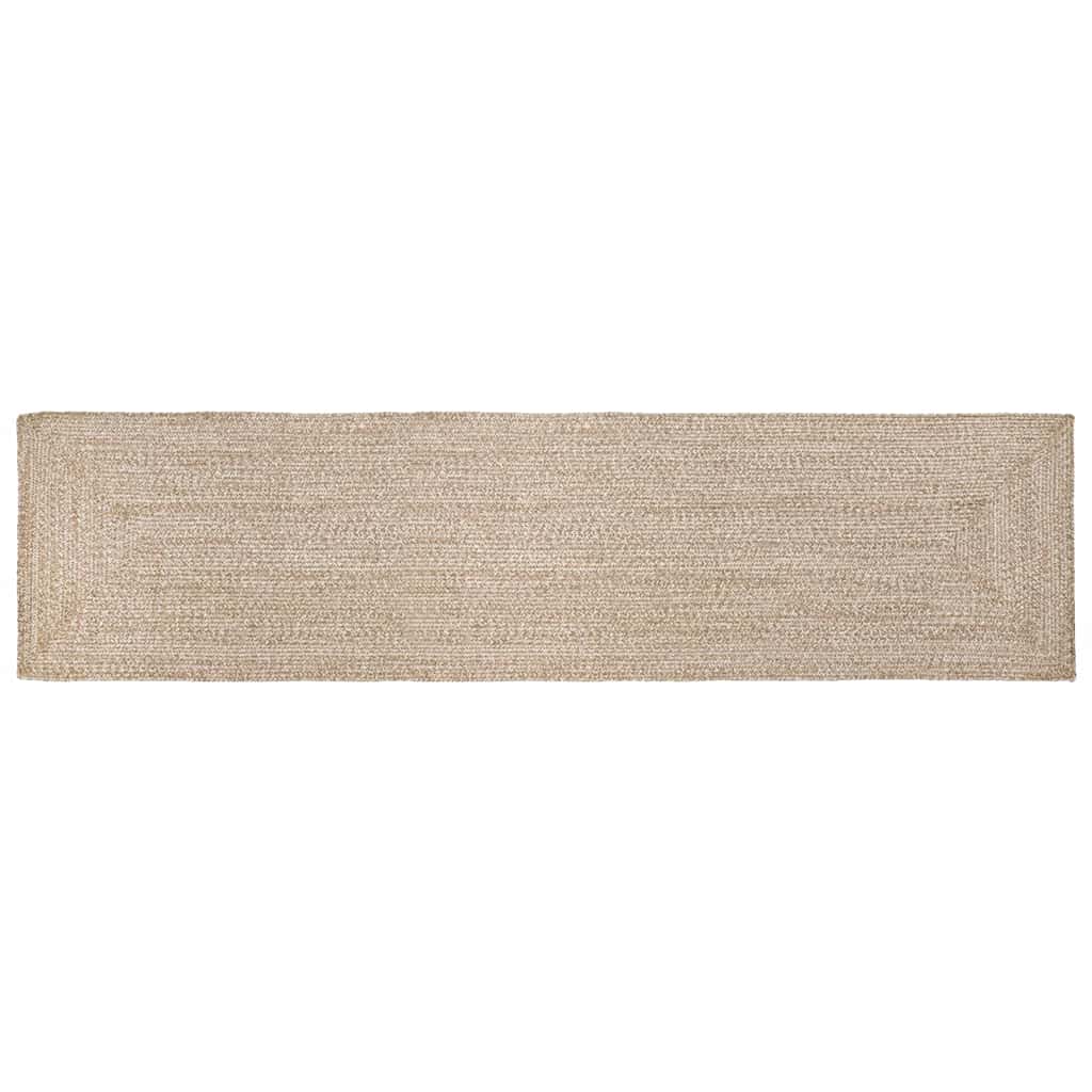 Tappeto da Area Naturale e Bianco 80 x 400 cm Juta