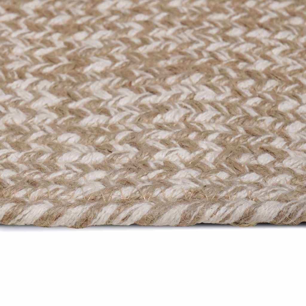 Tappeto da Area Naturale e Bianco 160 x 230 cm Juta