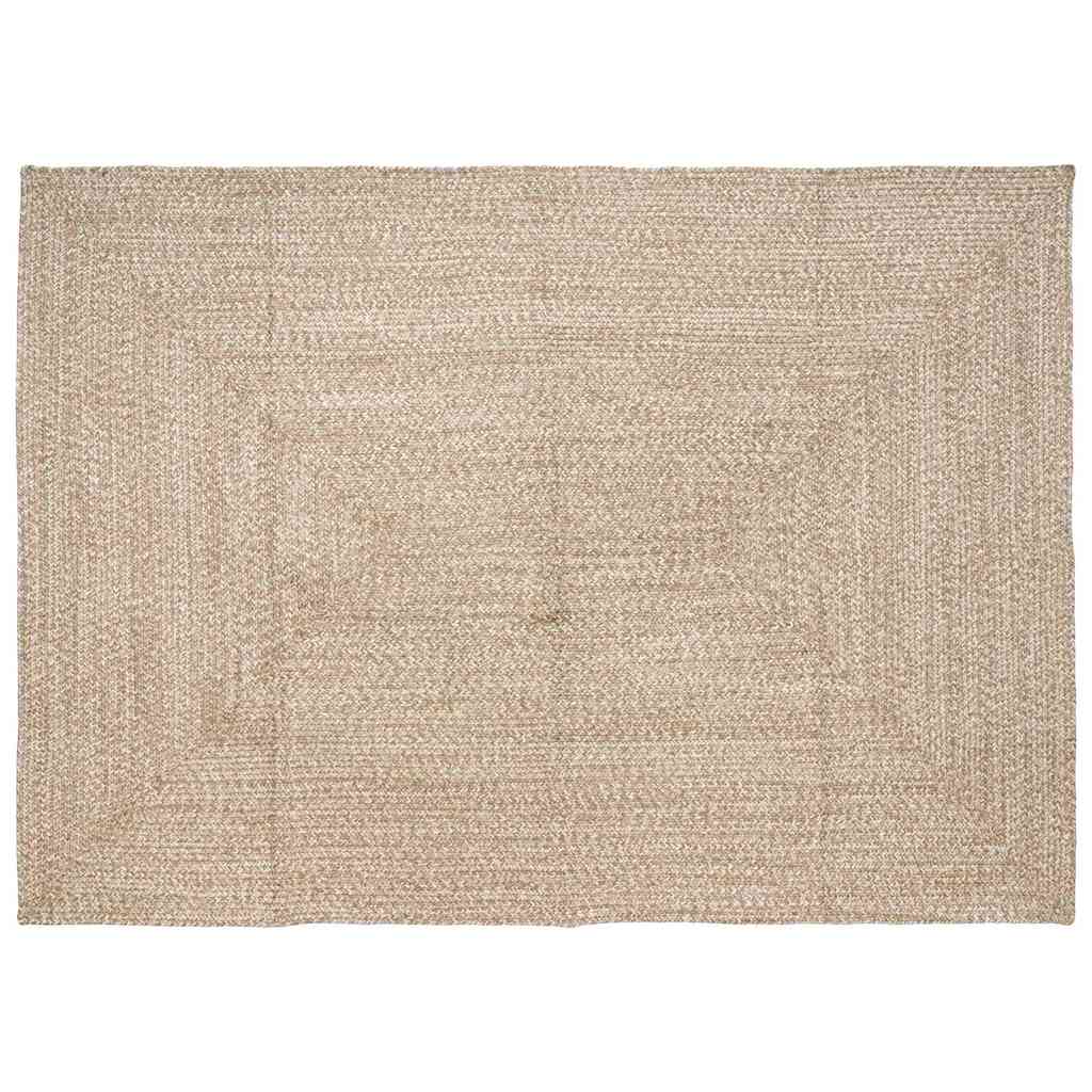 Tappeto da Area Naturale e Bianco 200 x 290 cm Juta