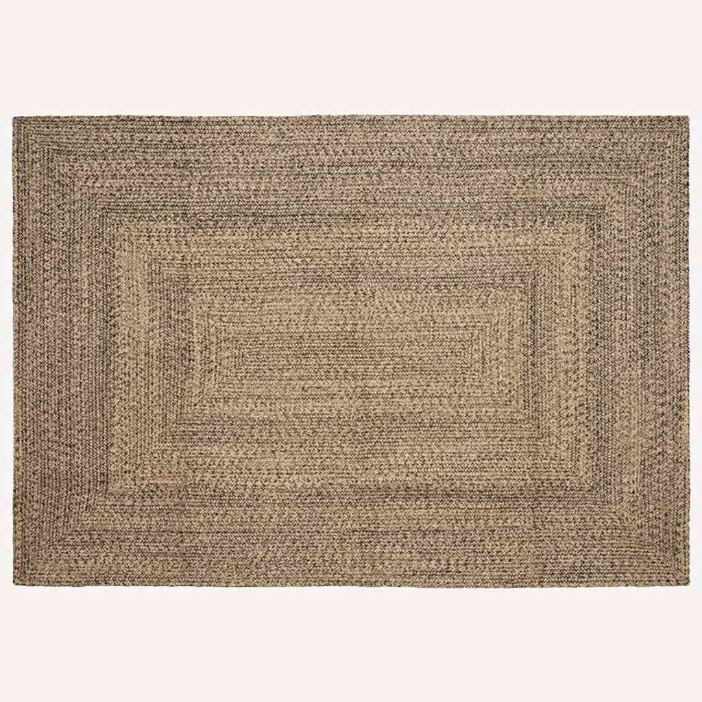 Tappeto da Area Naturale e Nero 240 x 340 cm Juta