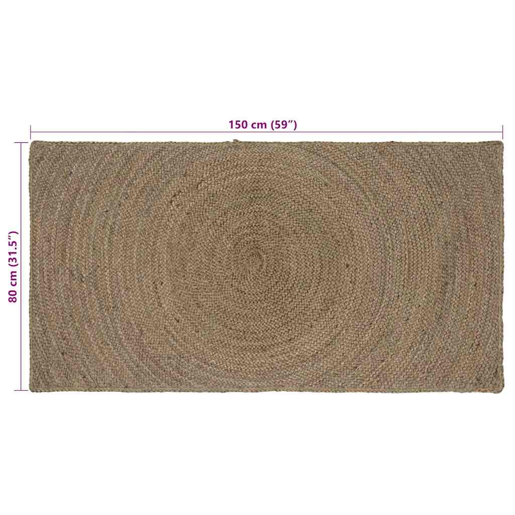 Tappeti per area Grigio 80 x 150 cm Juta