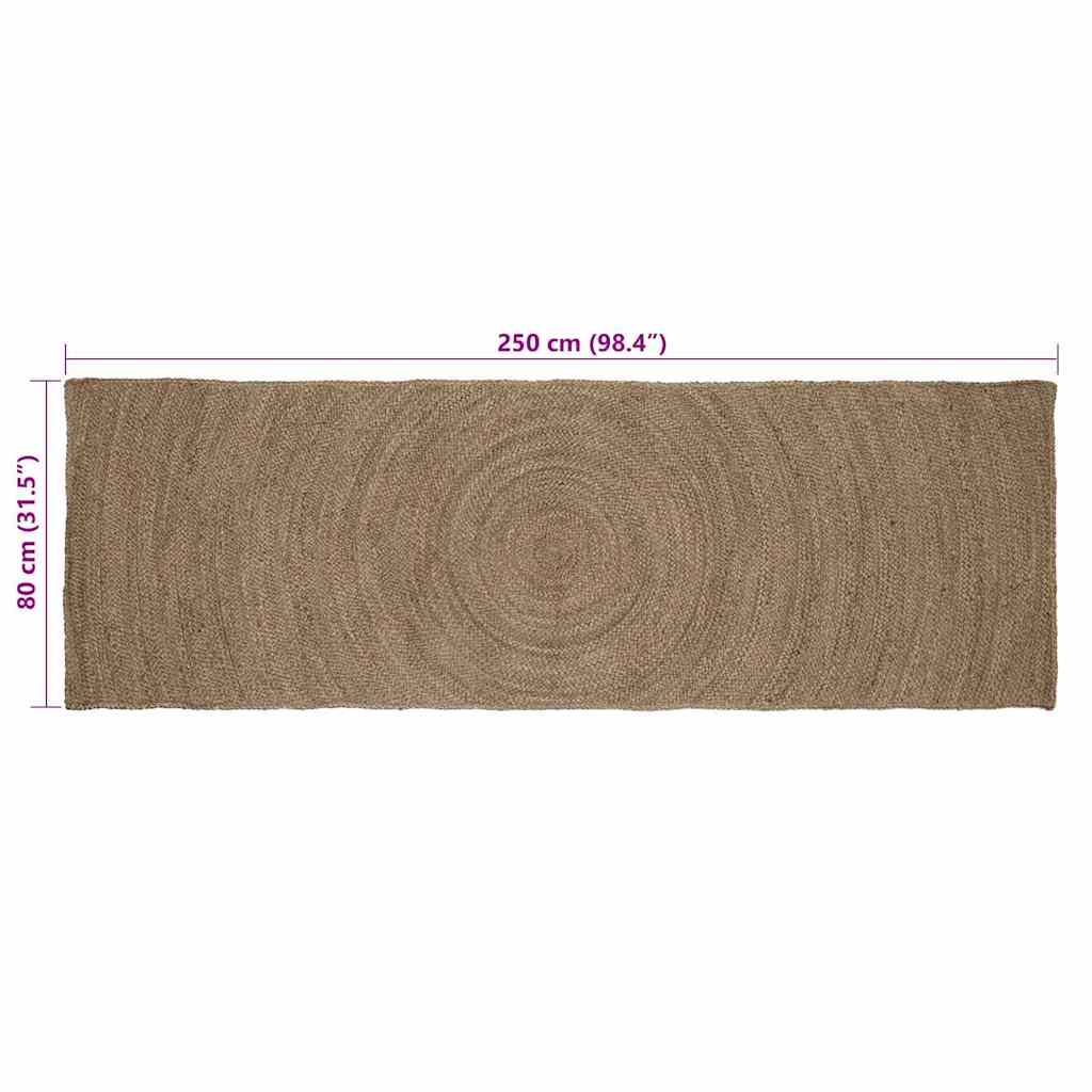Tappeto da Area Grigio 80 x 250 cm Juta