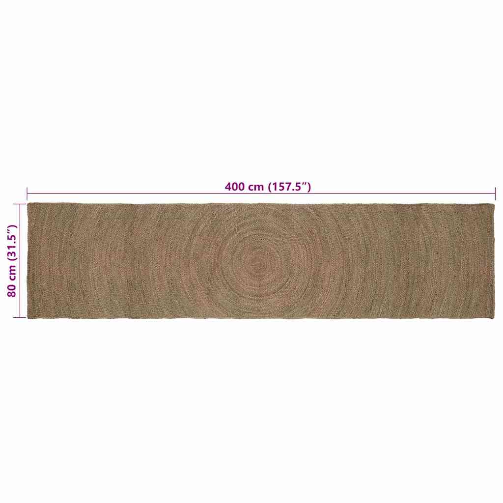 Tappeto da Area Grigio 80 x 400 cm Juta