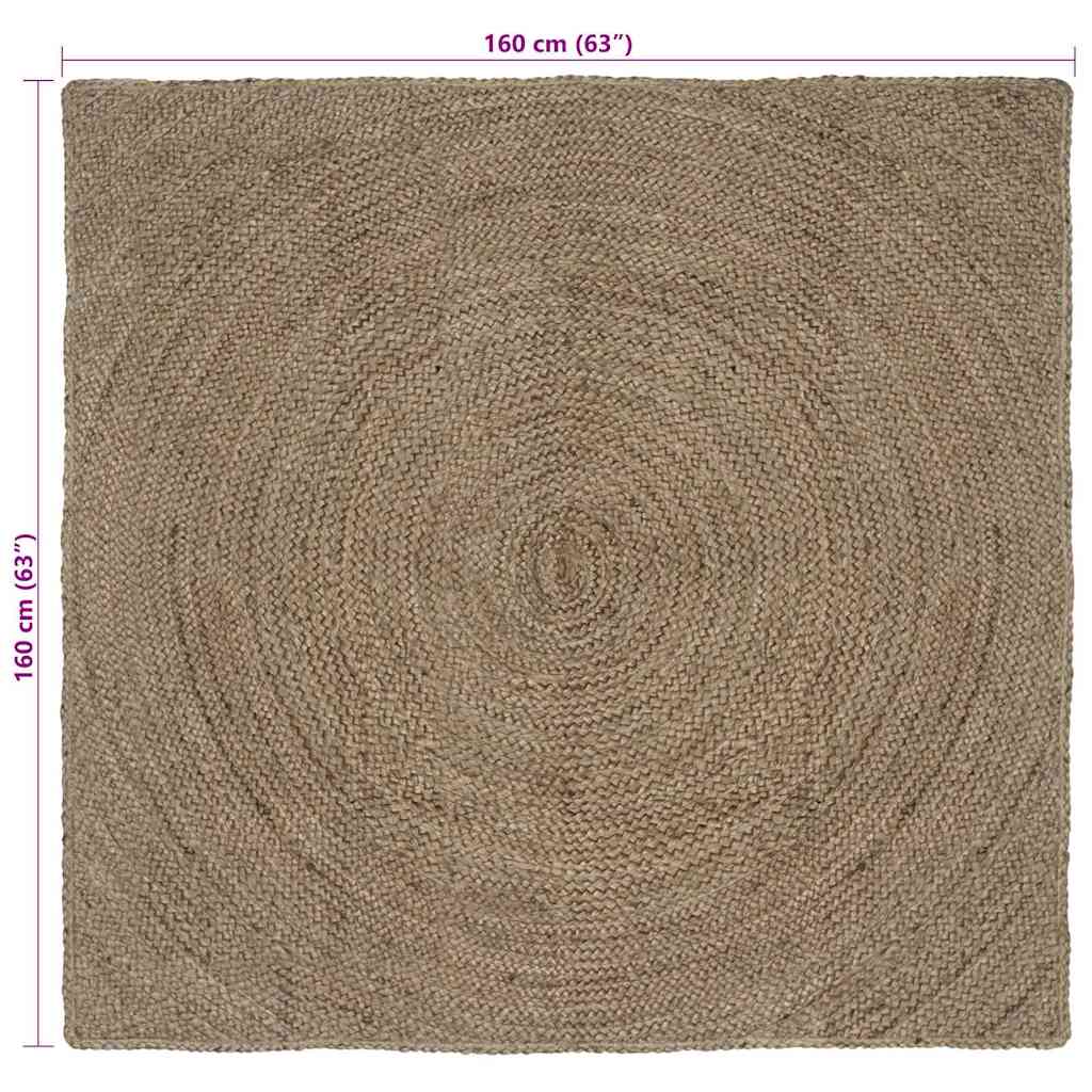 Tappeti per area Grigio 160 x 160 cm Juta
