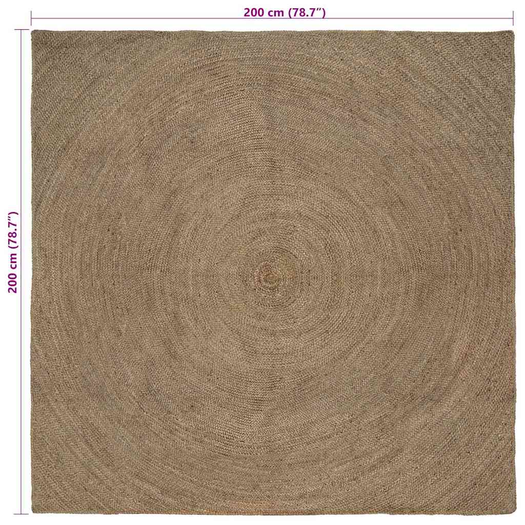 Tappeti per area Grigio 200 x 200 cm Juta