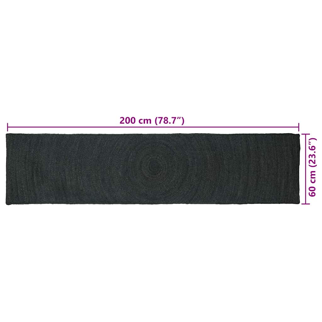 Tappeti per area Grigio Scuro 60 x 200 cm Juta