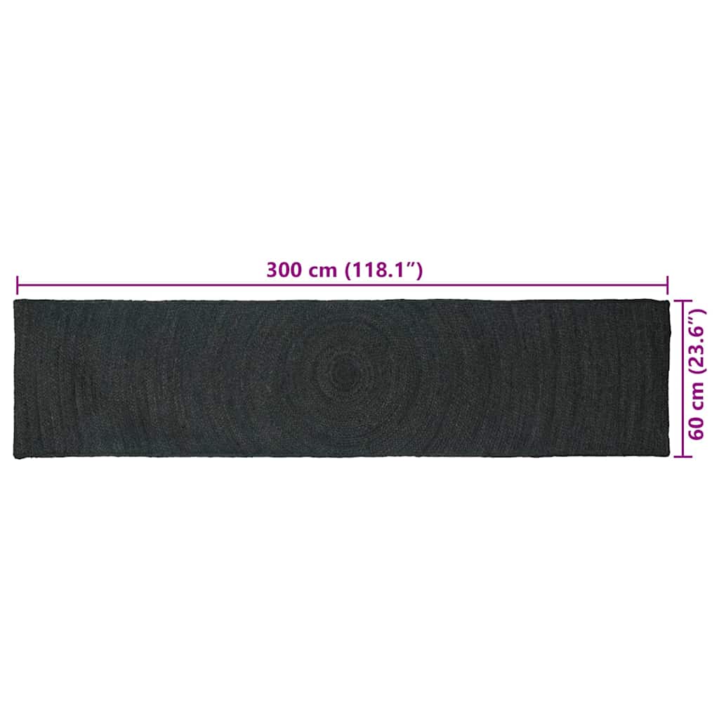 Tappeti per area Grigio Scuro 60 x 300 cm Juta