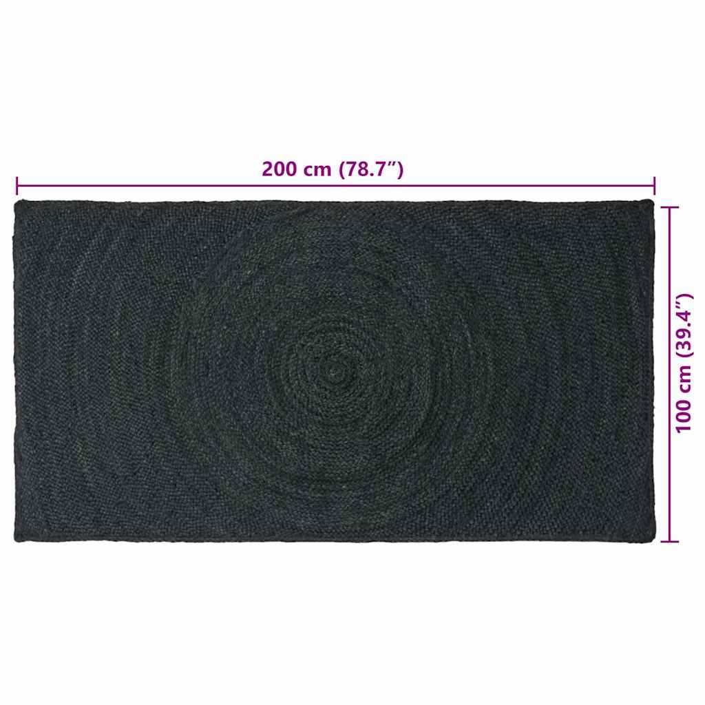 Tappeti per area Grigio Scuro 100 x 200 cm Juta