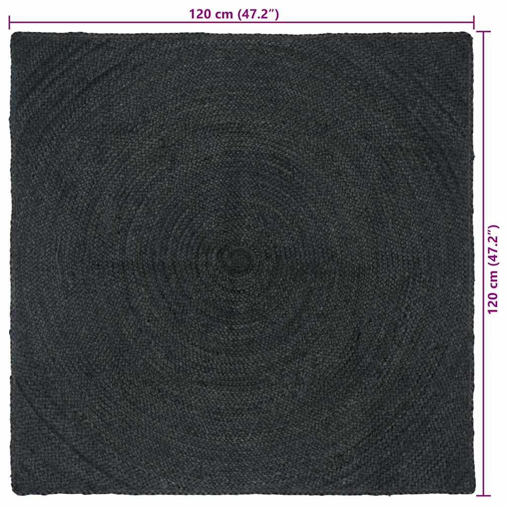 Tappeti per area Grigio Scuro 120 x 120 cm Juta