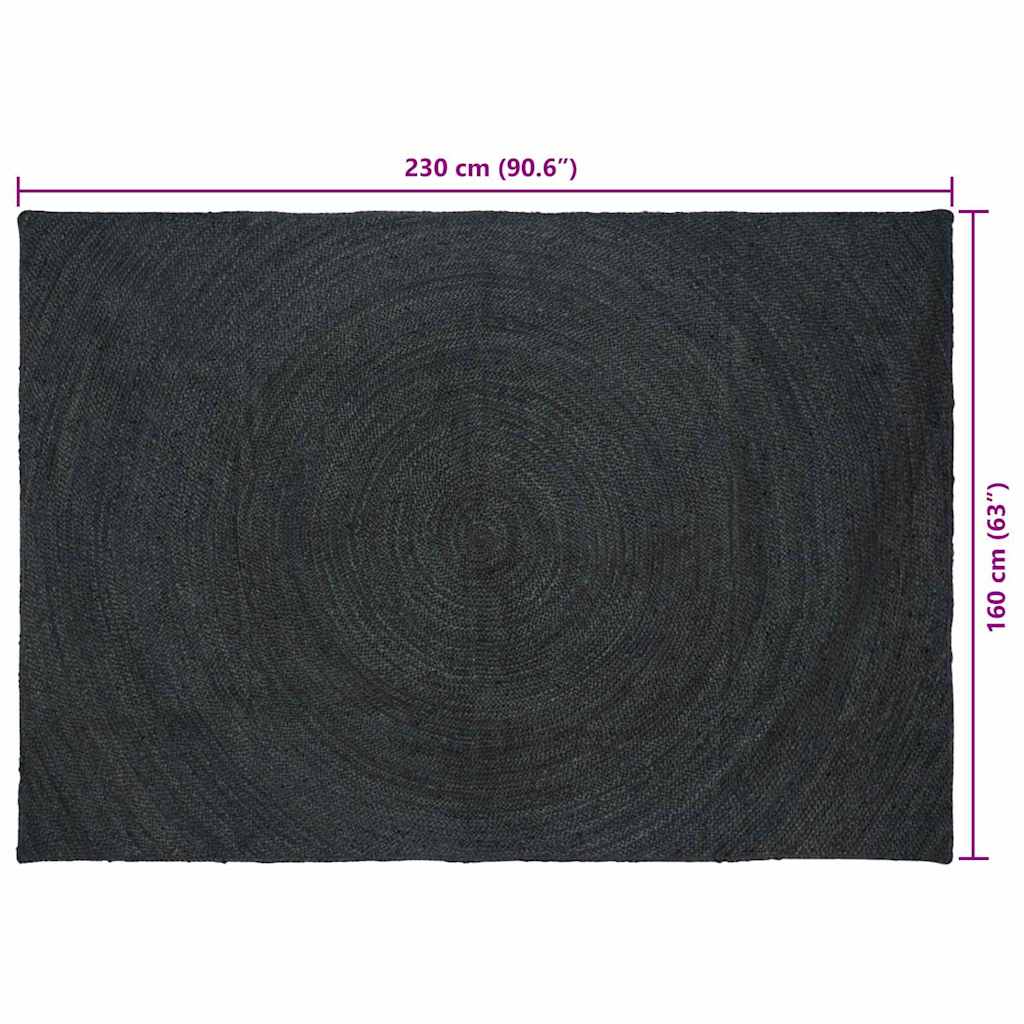 Tappeti per area Grigio Scuro 160 x 230 cm Juta