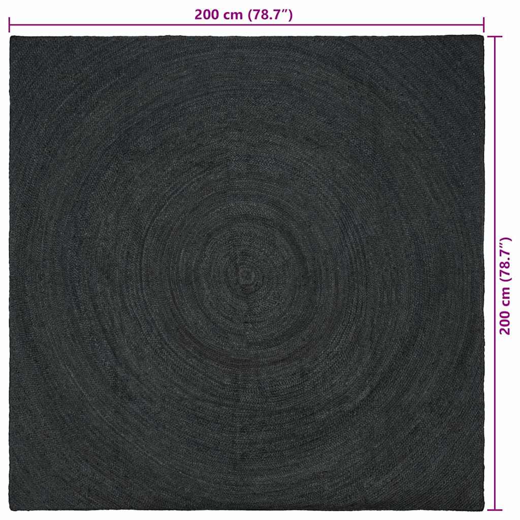 Tappeti per area Grigio Scuro 200 x 200 cm Juta
