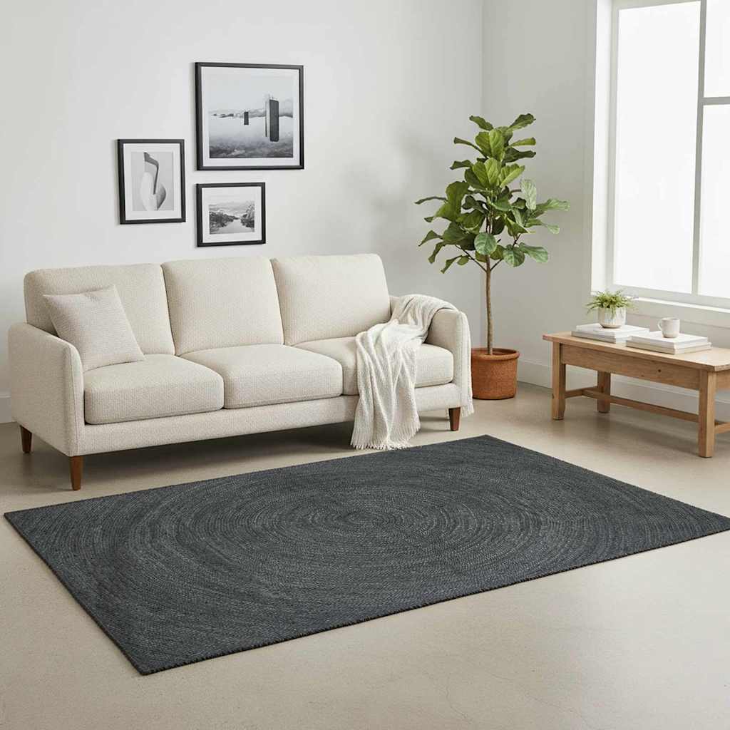 Tappeti per area Grigio Scuro 200 x 290 cm Juta