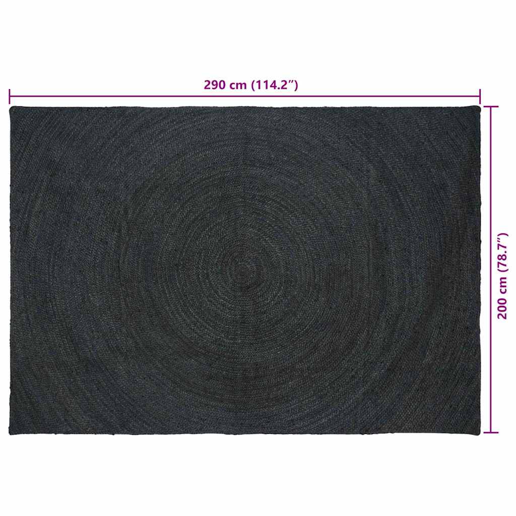 Tappeti per area Grigio Scuro 200 x 290 cm Juta