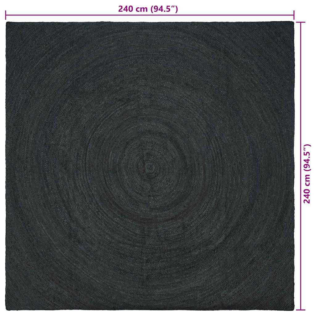 Tappeti per area Grigio Scuro 240 x 240 cm Juta