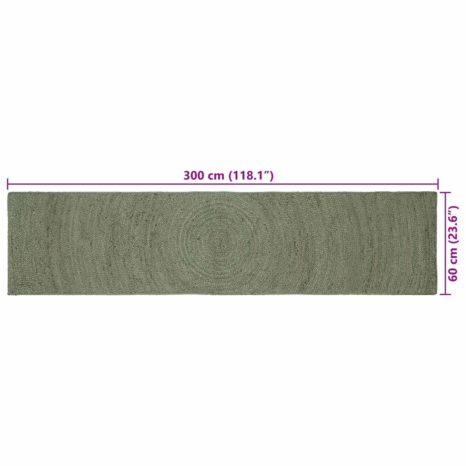Tappeti per area Verde Oliva 60 x 300 cm Juta