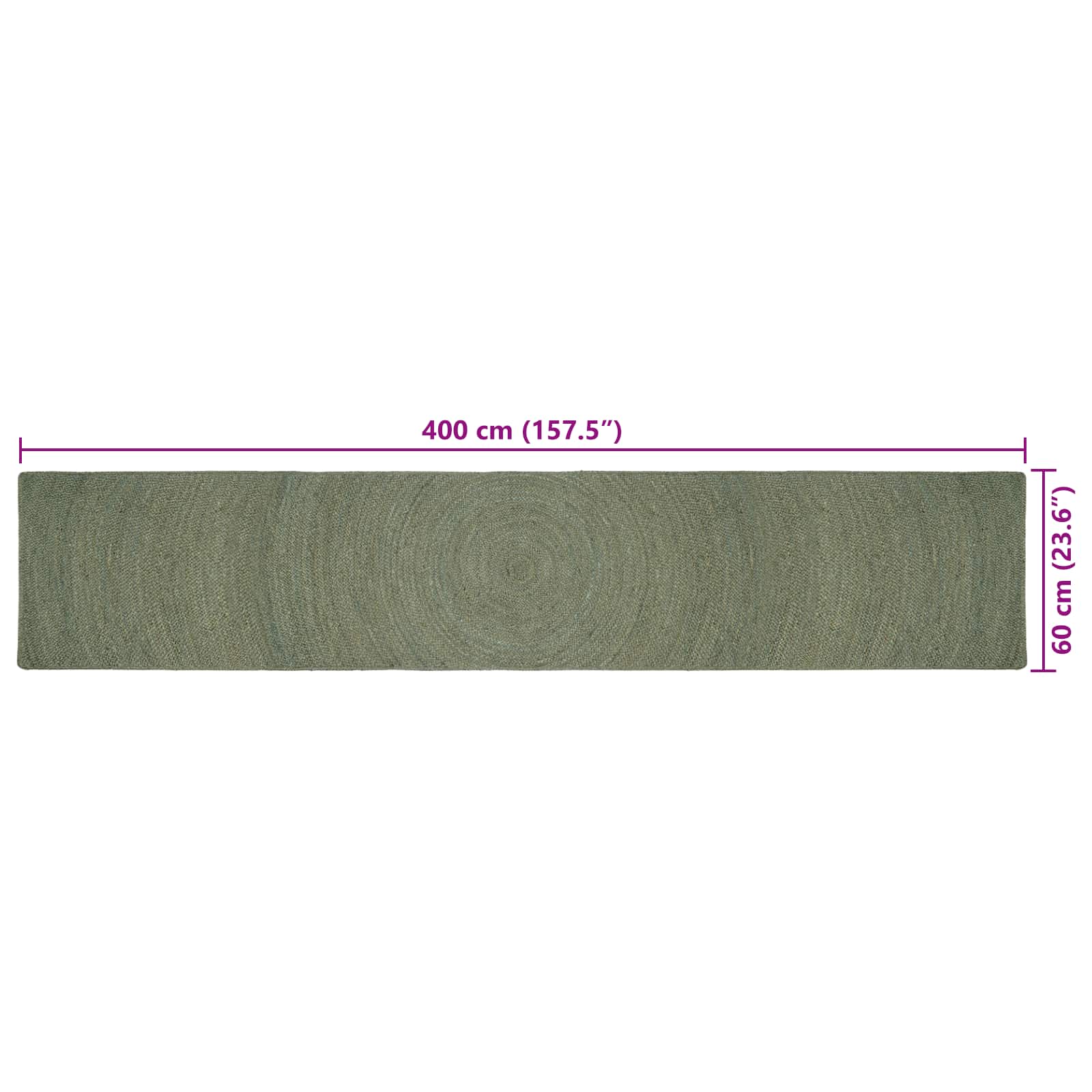 Tappeti per area Verde Oliva 60 x 400 cm Juta