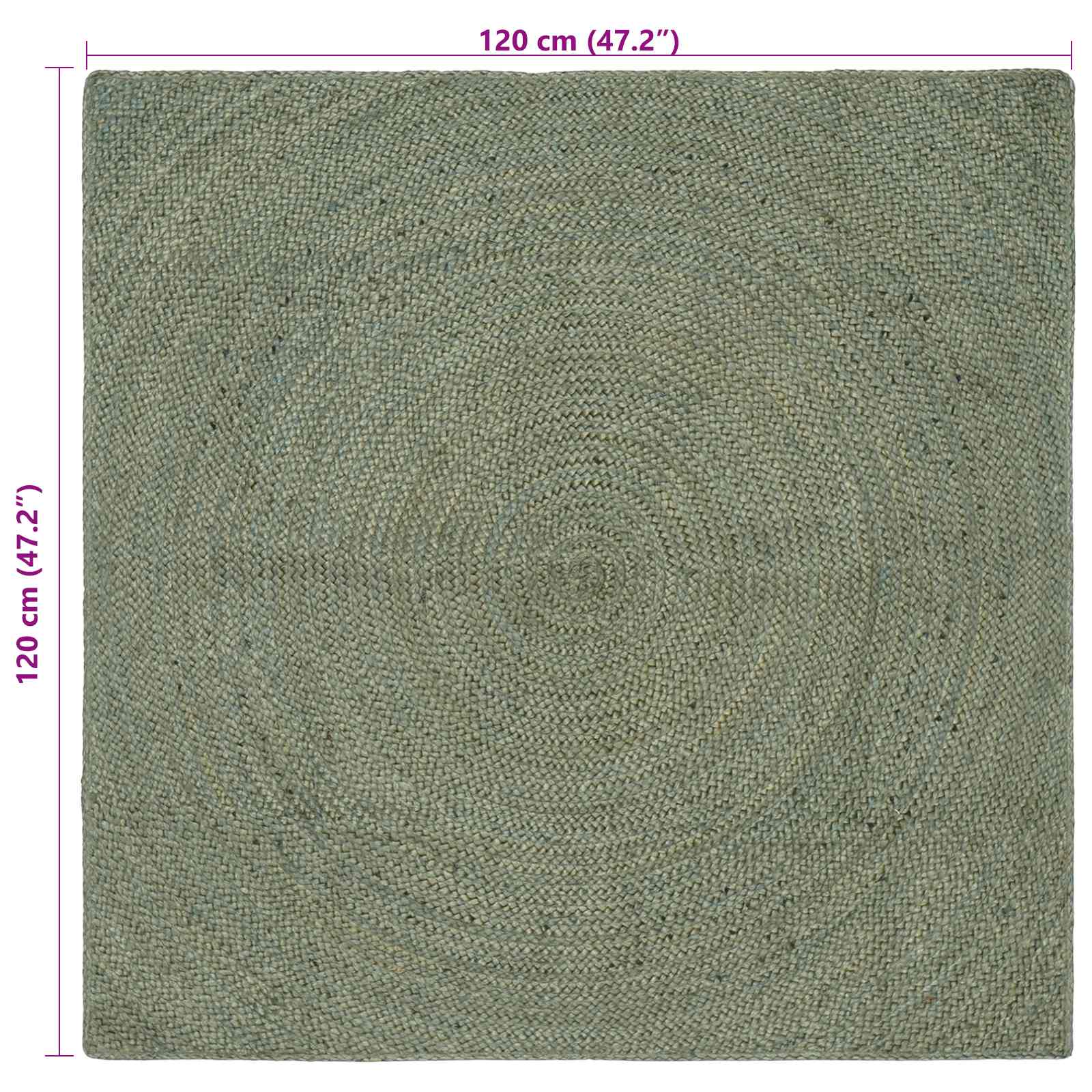 Tappeti per area Verde Oliva 120 x 120 cm Juta