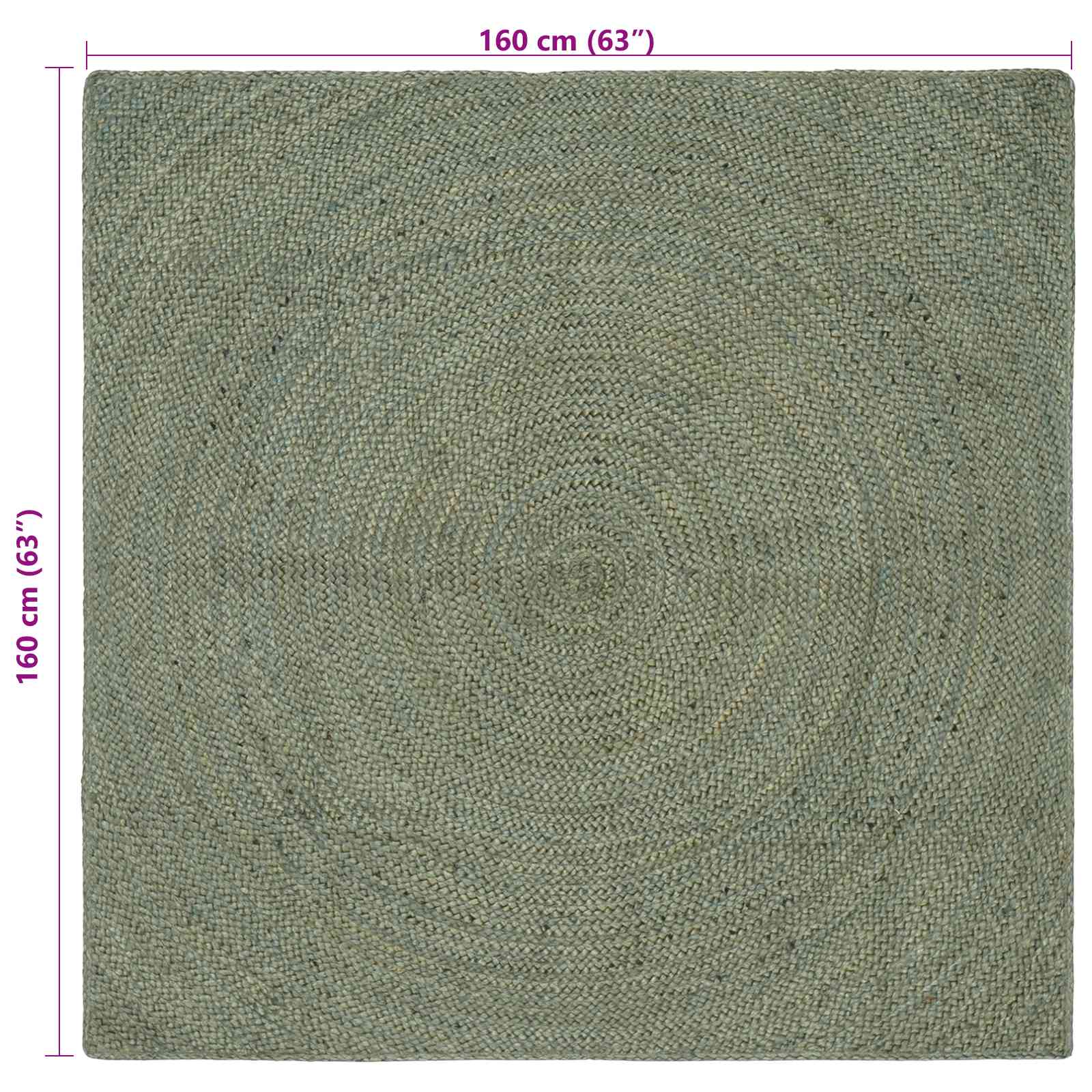 Tappeti per area Verde Oliva 160 x 160 cm Juta