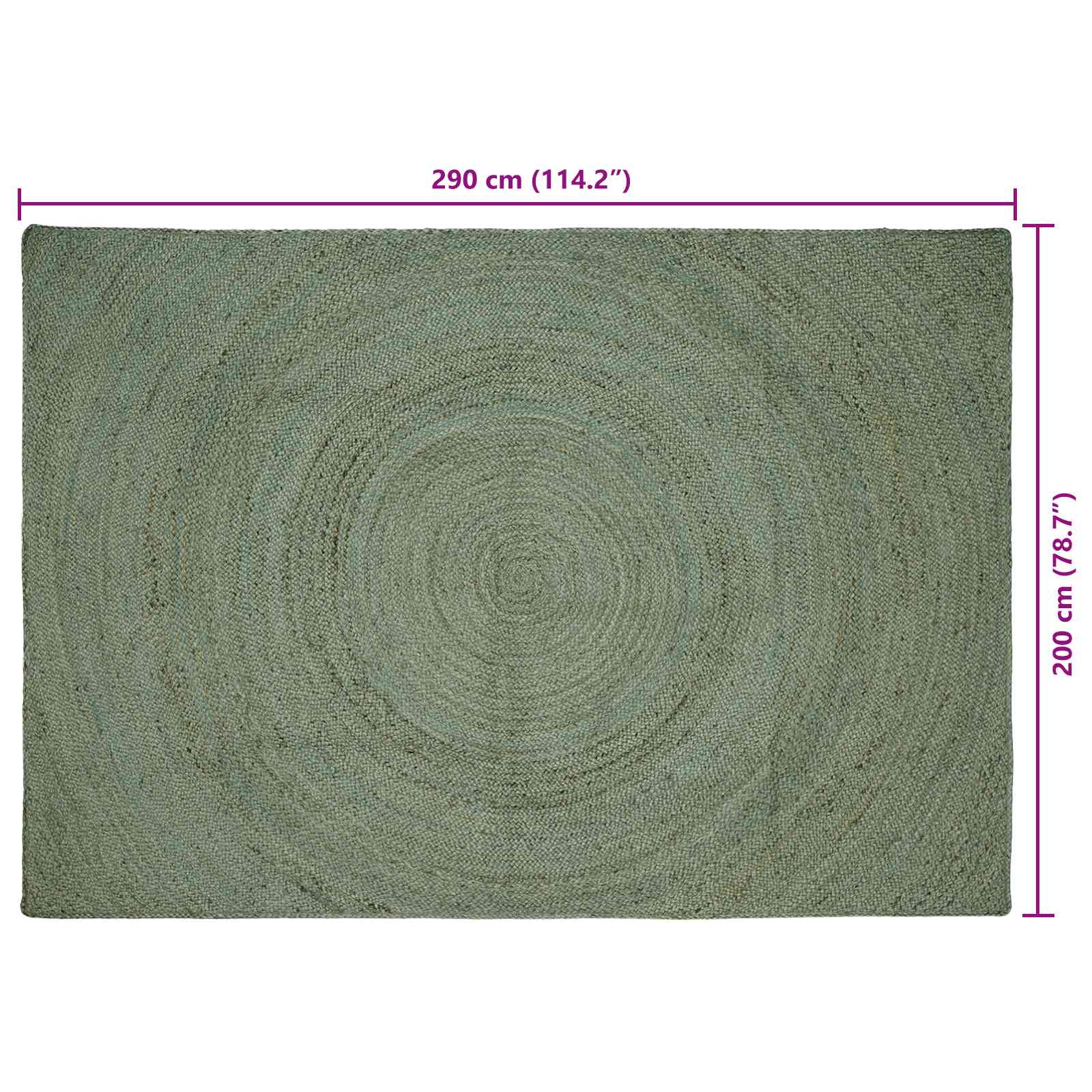 Tappeti per area Verde Oliva 200 x 290 cm Juta