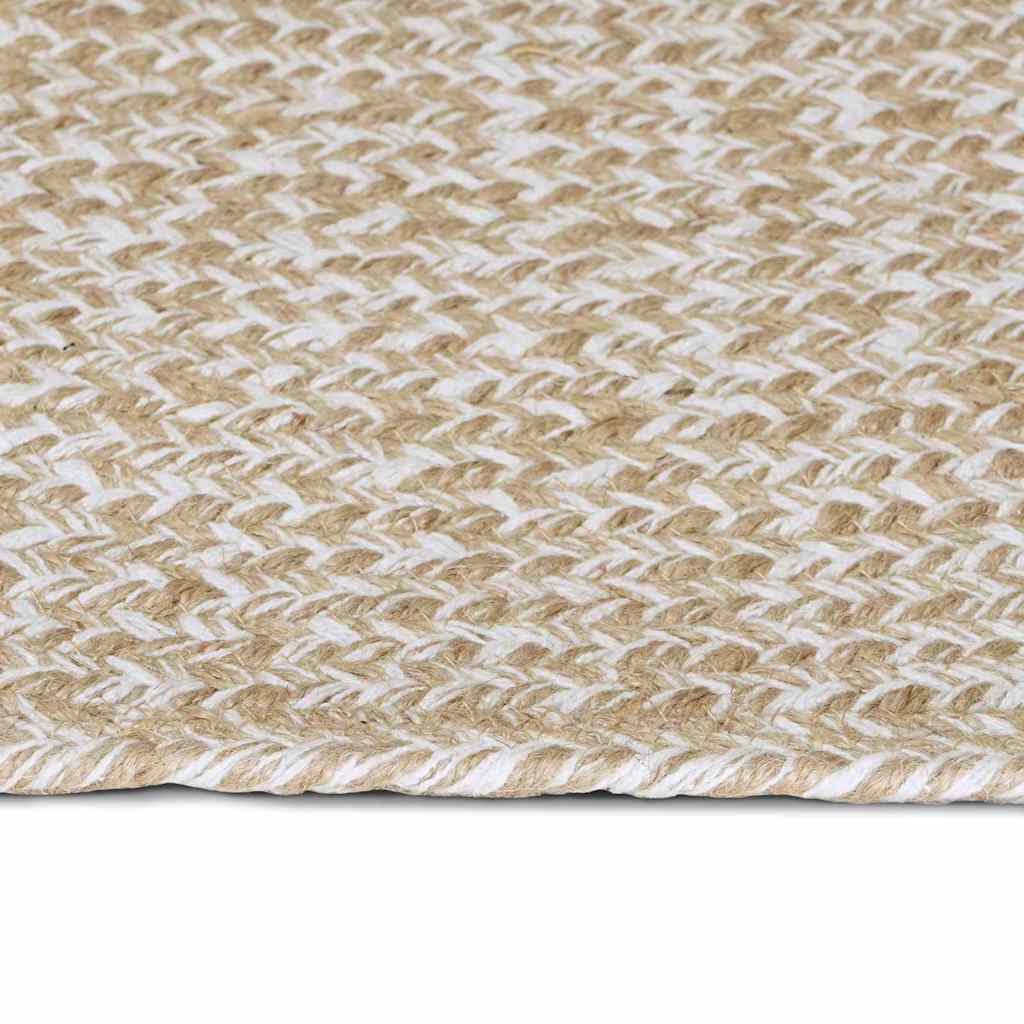Tappeto da Area Naturale e Bianco 80 x 150 cm Juta