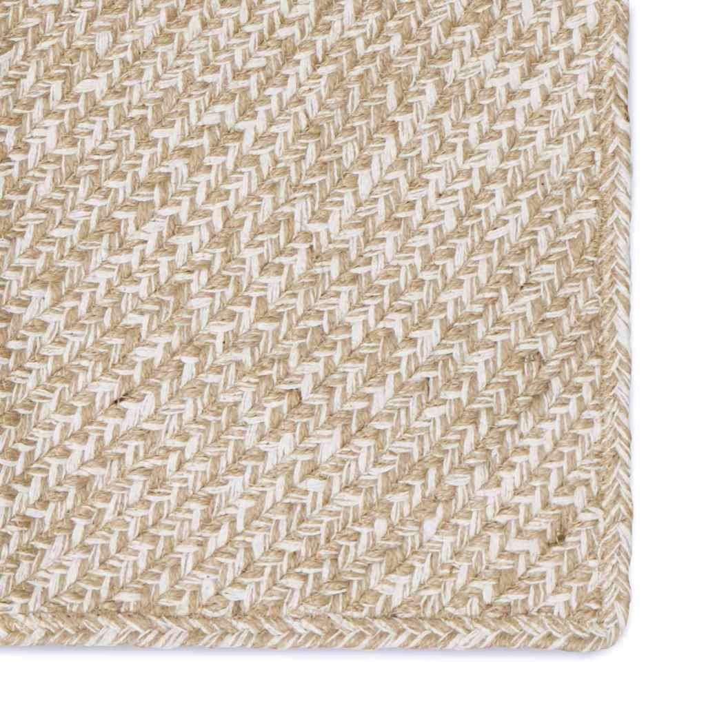 Tappeto da Area Naturale e Bianco 80 x 150 cm Juta