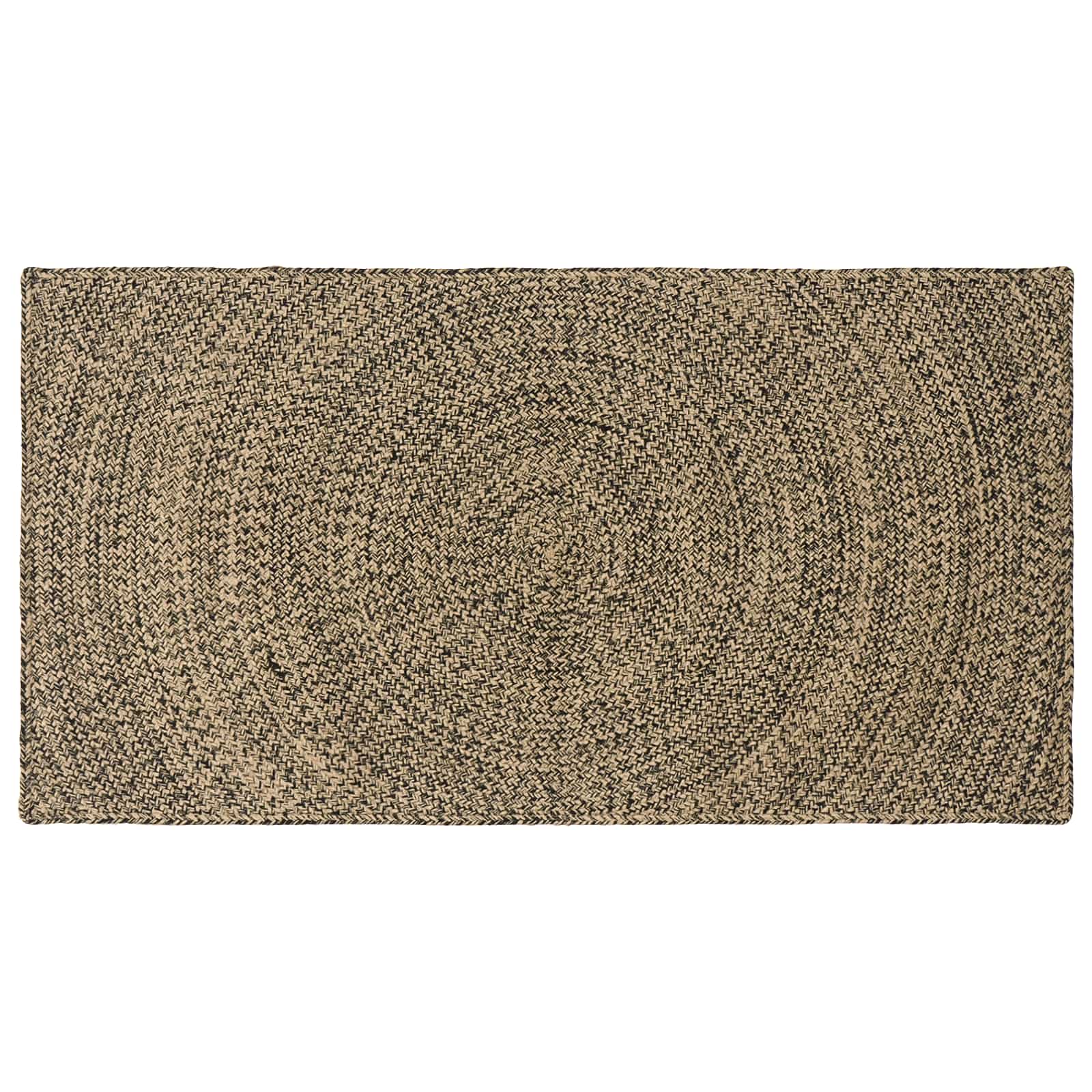 Tappeto da Area Naturale e Nero 80 x 150 cm Juta