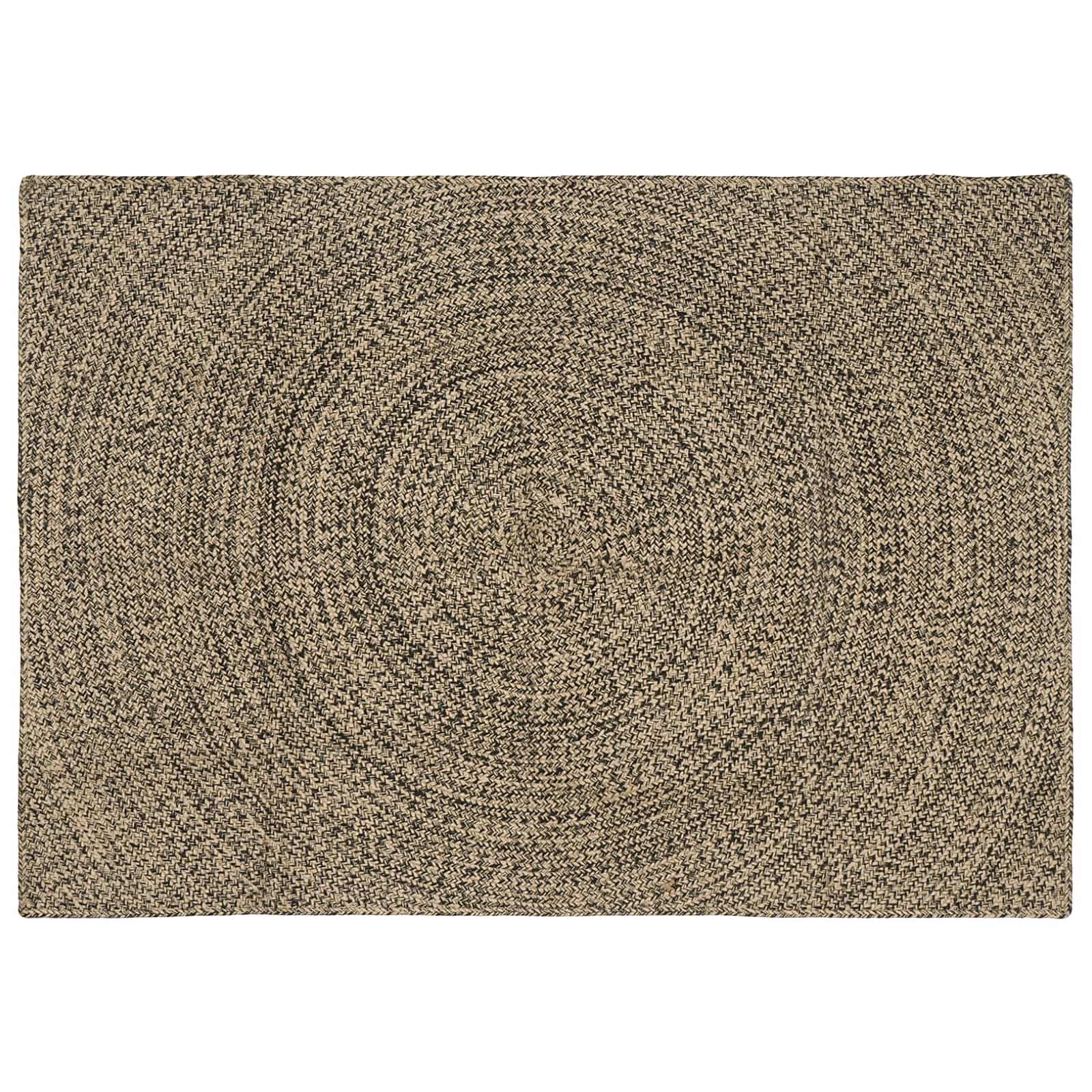 Tappeto da Area Naturale e Nero 120 x 170 cm Juta