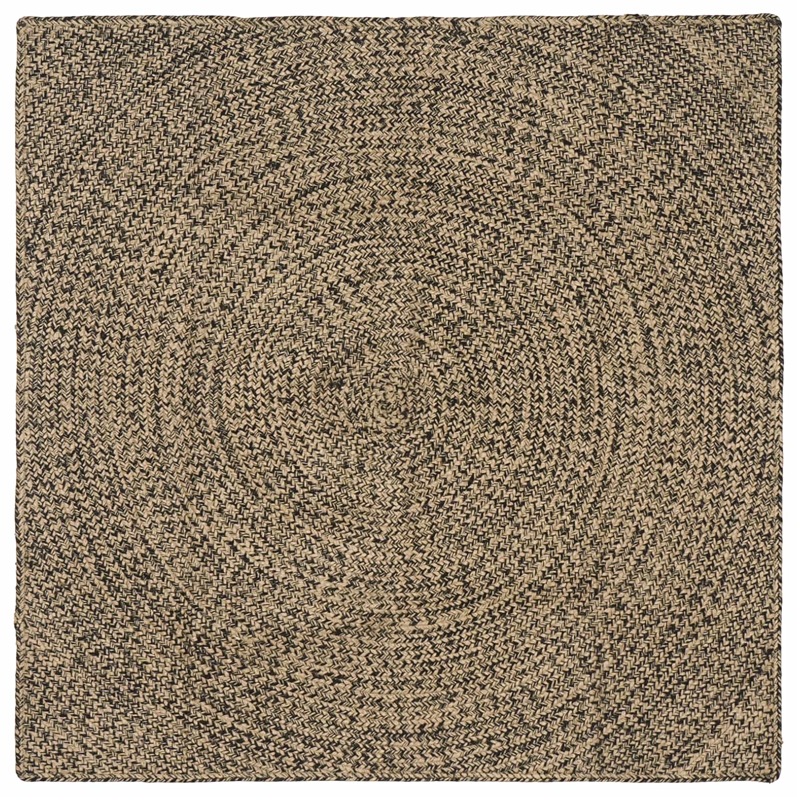 Tappeto da Area Naturale e Nero 160 x 160 cm Juta