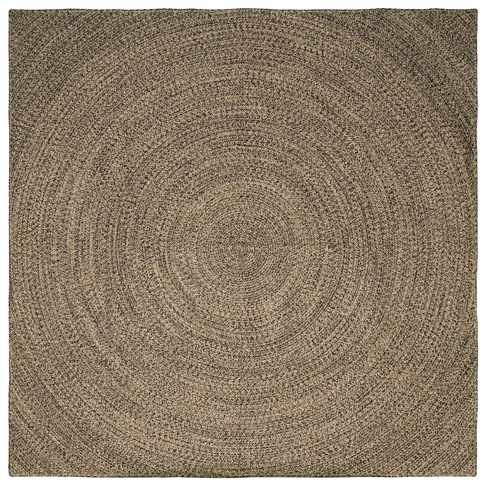 Tappeto da Area Naturale e Nero 240 x 240 cm Juta
