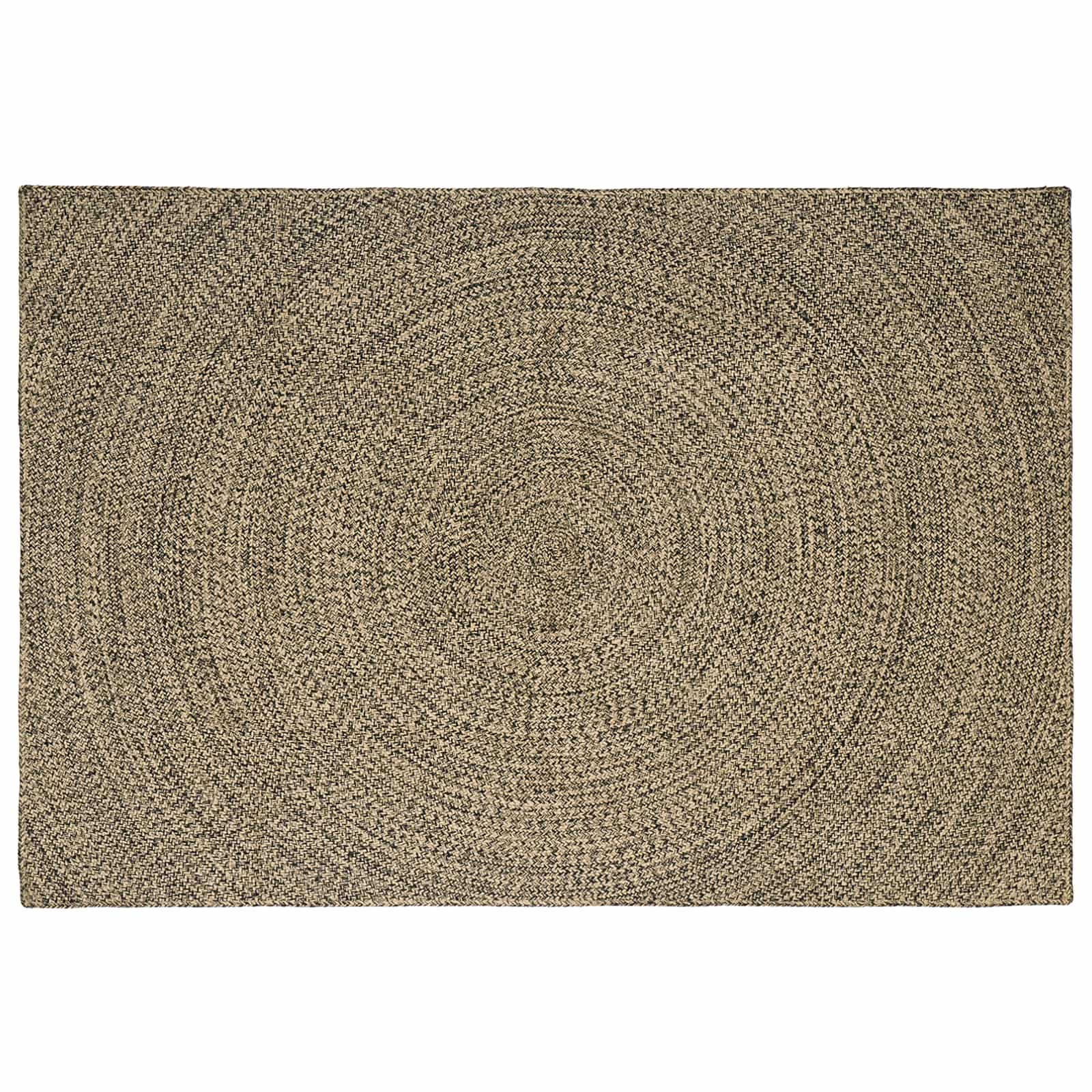 Tappeto da Area Naturale e Nero 240 x 340 cm Juta