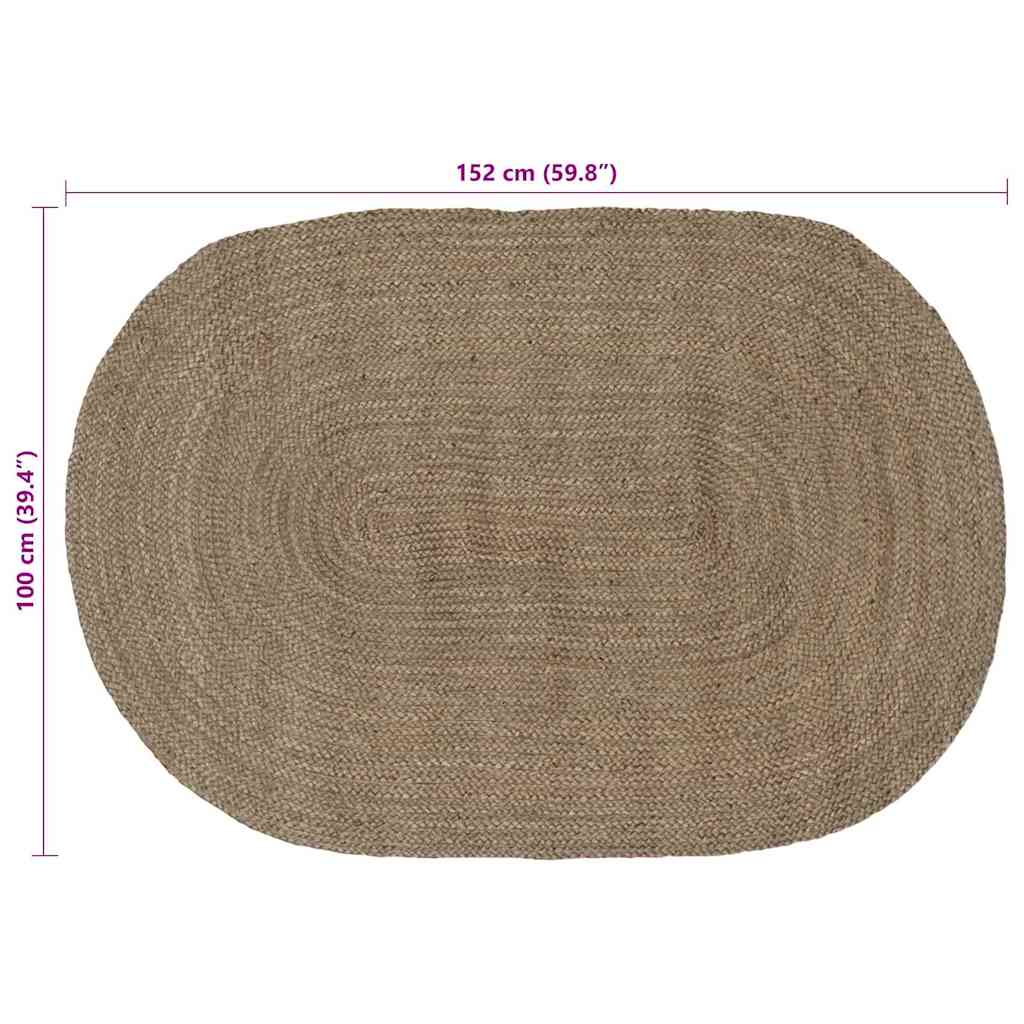 Tappeti per area Grigio 100 x 152 cm Juta