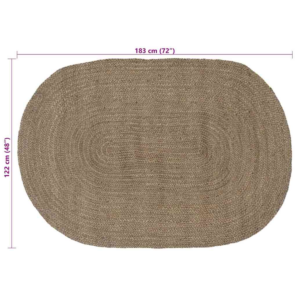 Tappeti per area Grigio 122 x 183 cm Juta