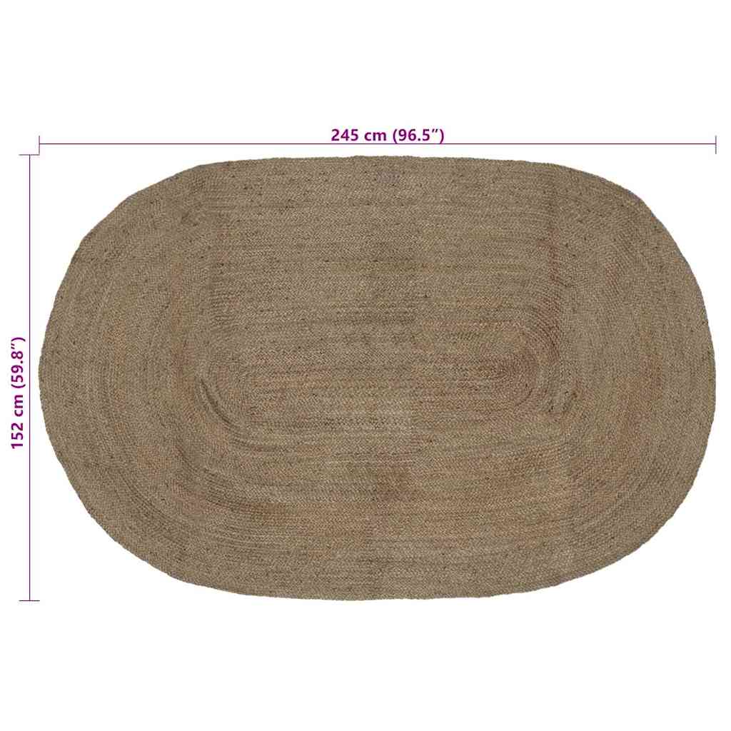 Tappeti per area Grigio 152 x 245 cm Juta