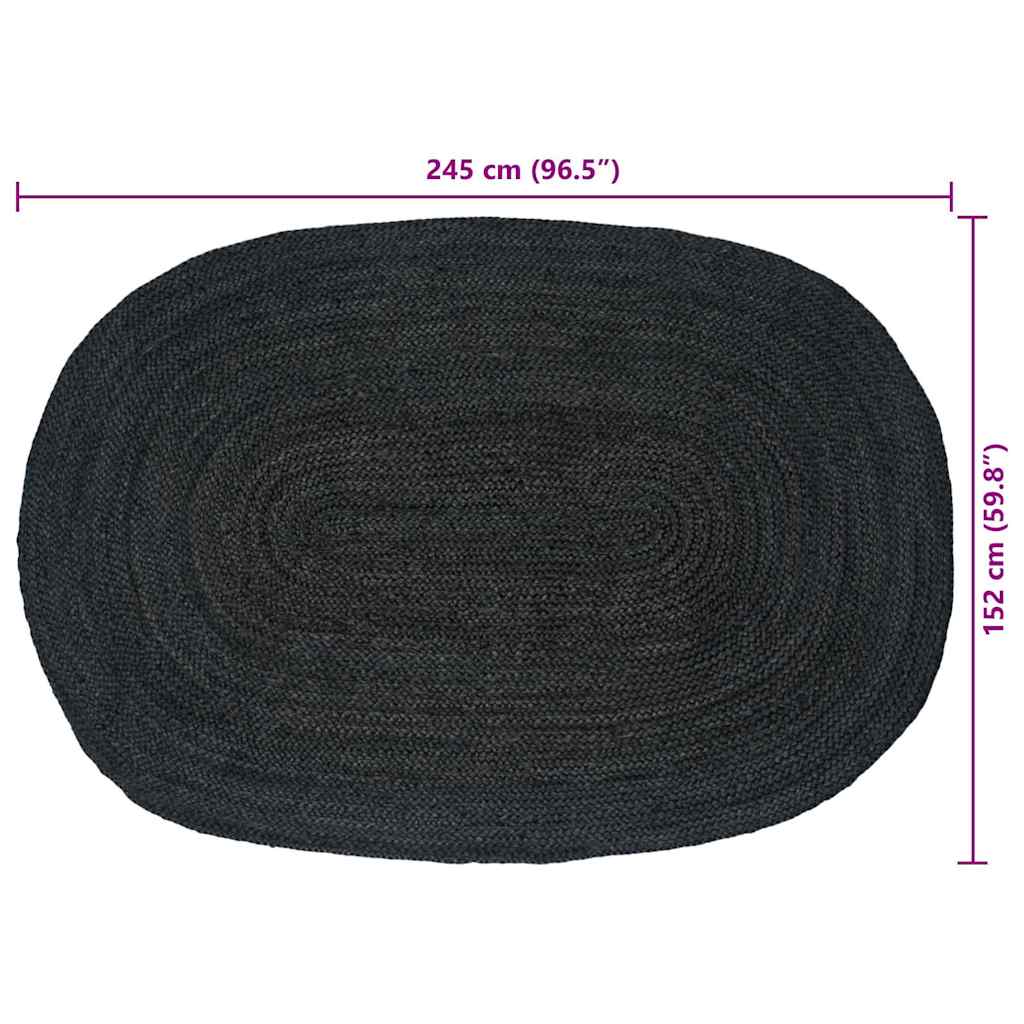 Tappeti per area Grigio Scuro 152 x 245 cm Juta