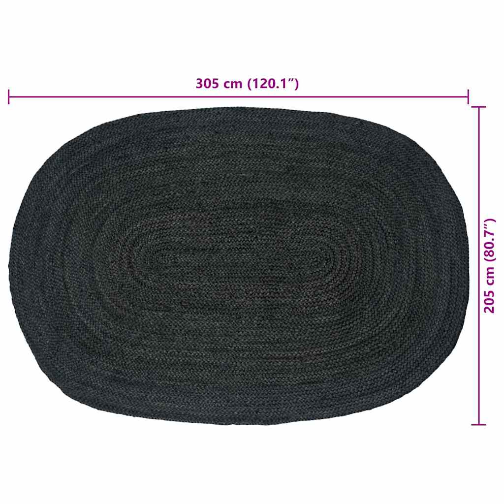 Tappeti per area Grigio Scuro 205 x 305 cm Juta