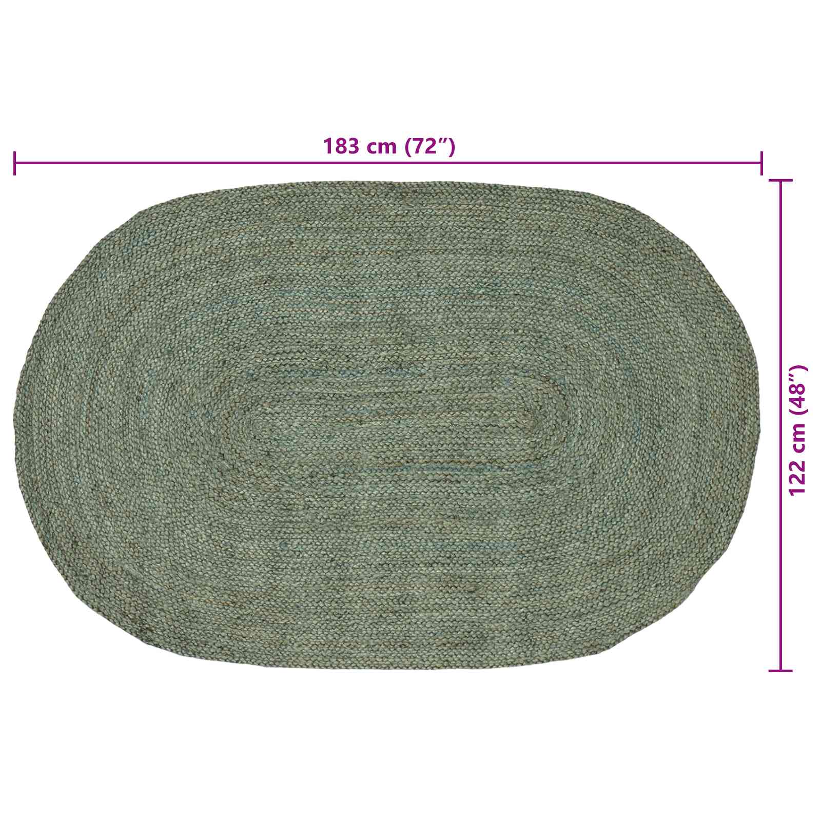 Tappeti per area Verde Oliva 122 x 183 cm Juta