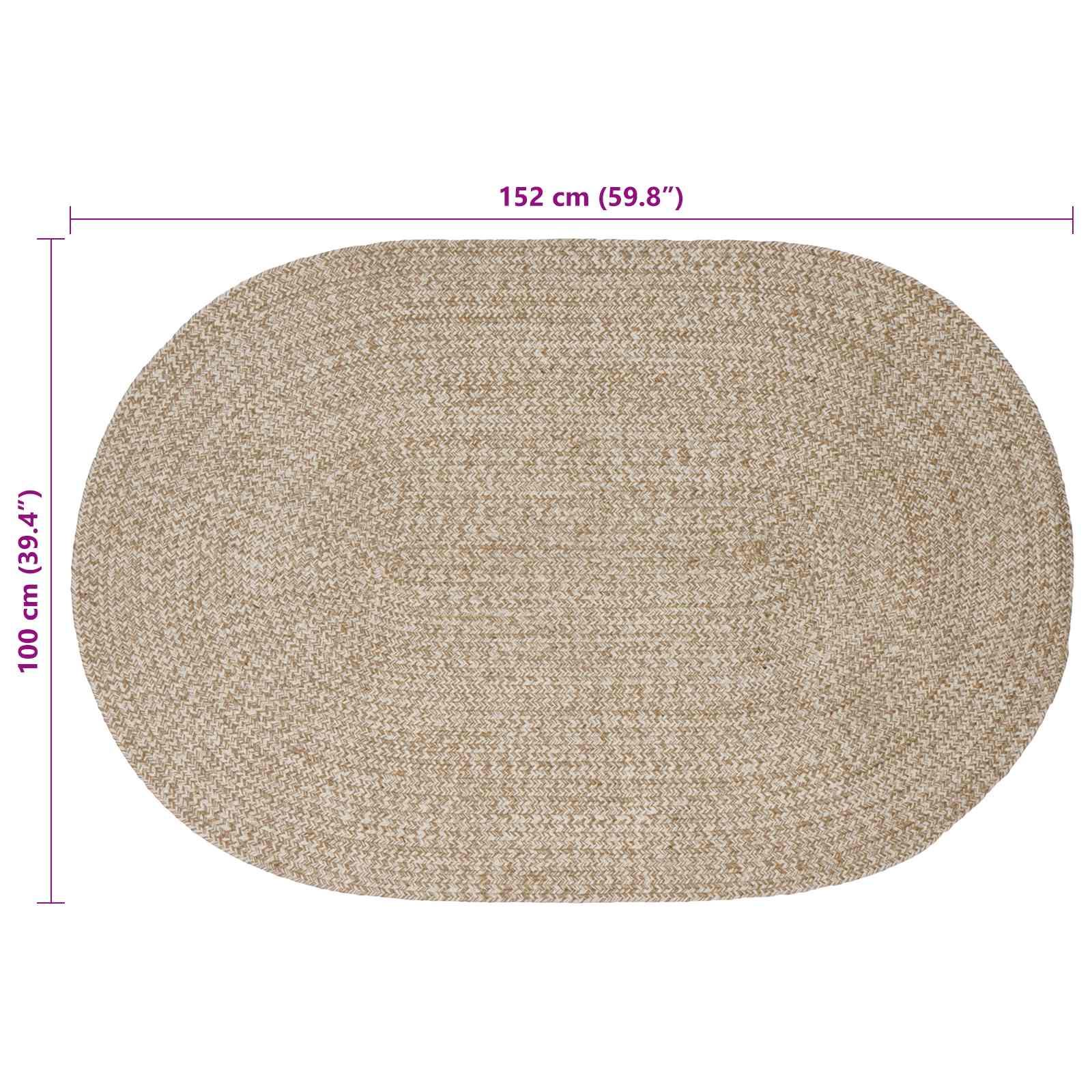Tappeti per area Bianco 100 x 152 cm Juta