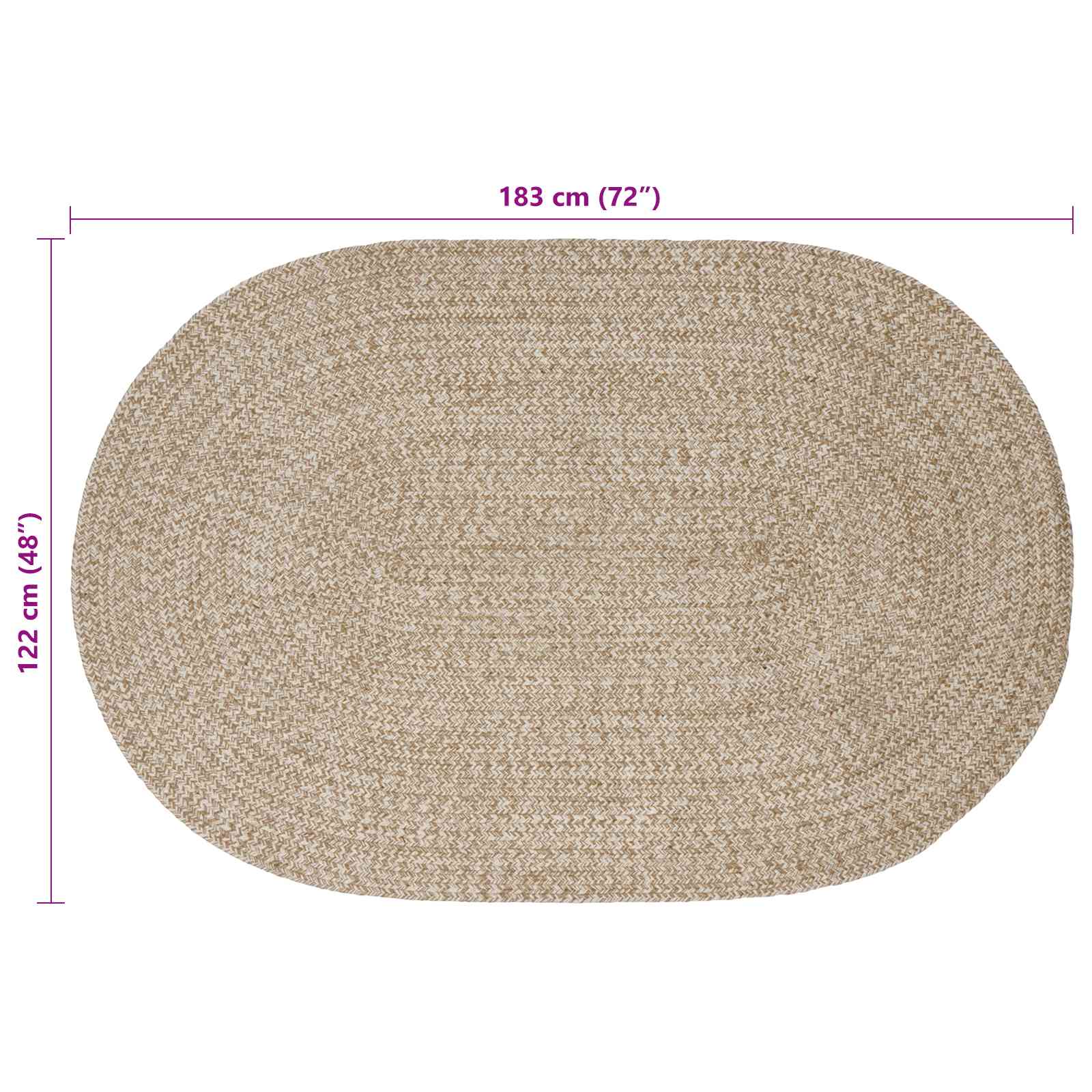 Tappeti per area Bianco 122 x 183 cm Juta