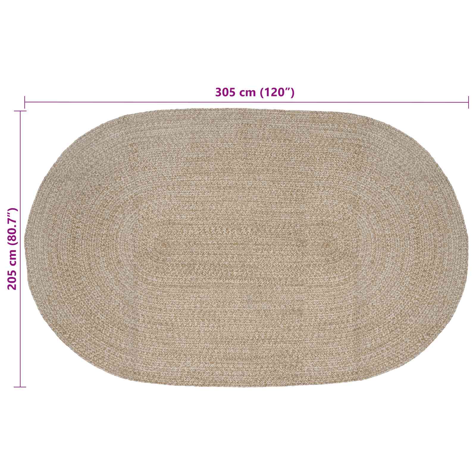 Tappeto da Area Bianco 205 x 305 cm Juta